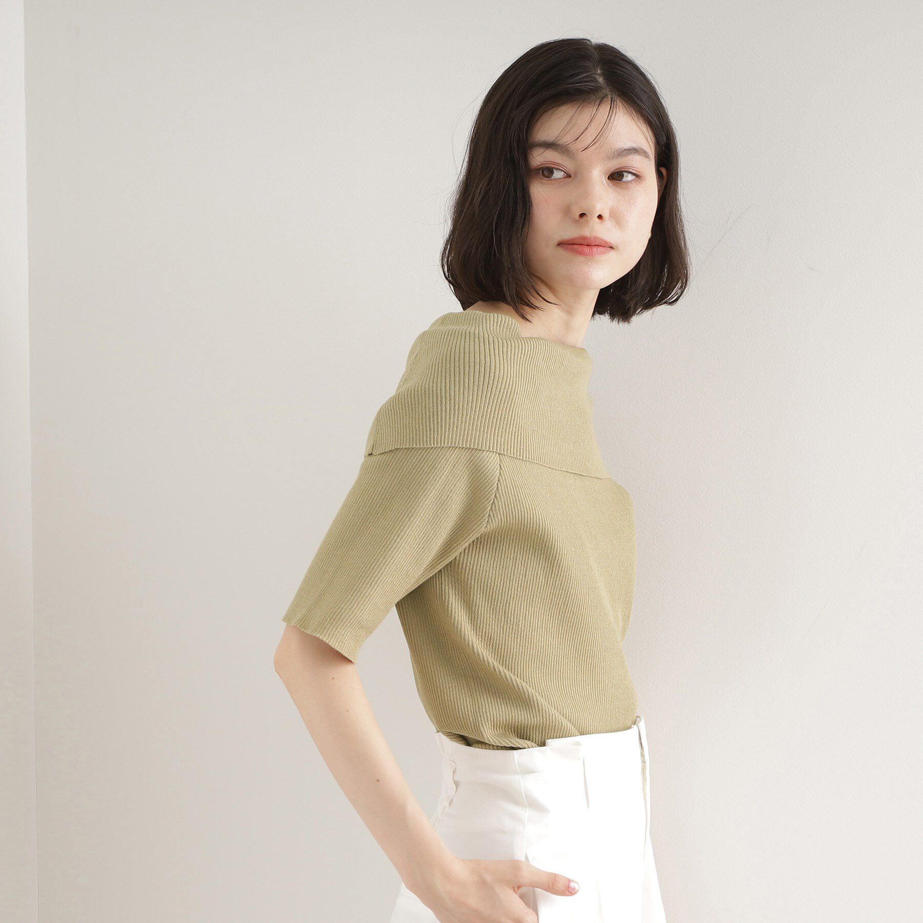 THE SHOP TK「オフショルダーニット【洗濯機OK】」|ニット・セーター|