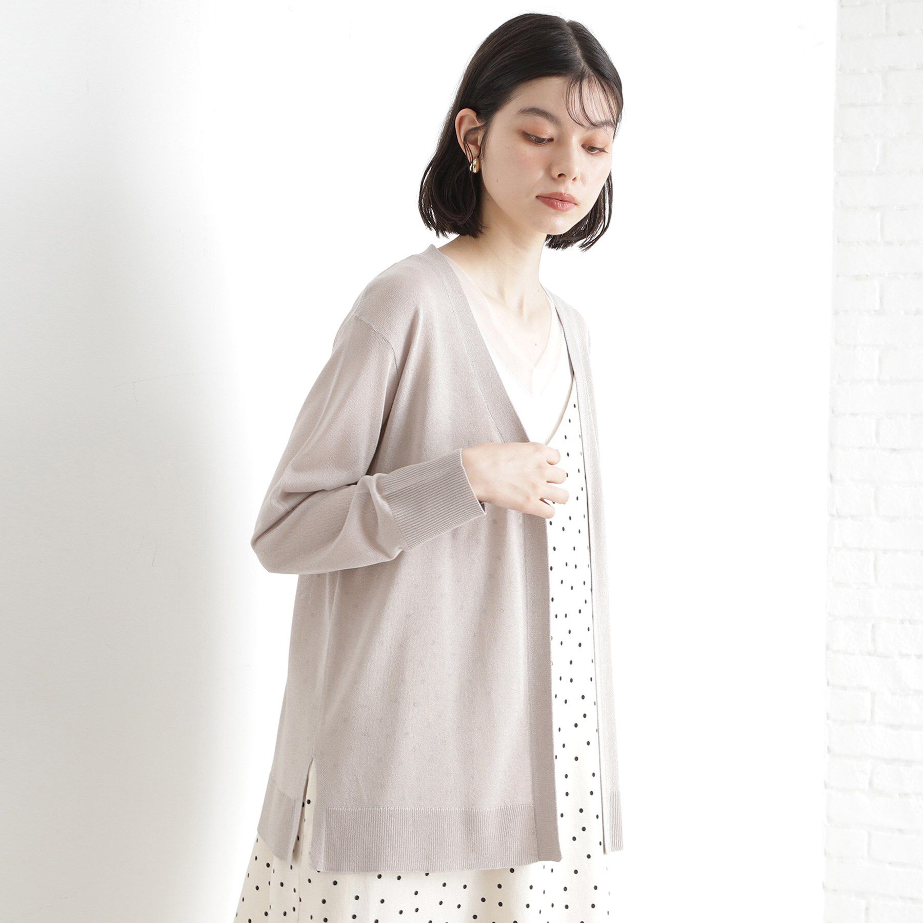 THE SHOP TK「シアーカーディガン【洗濯機OK】」|カーディガン|