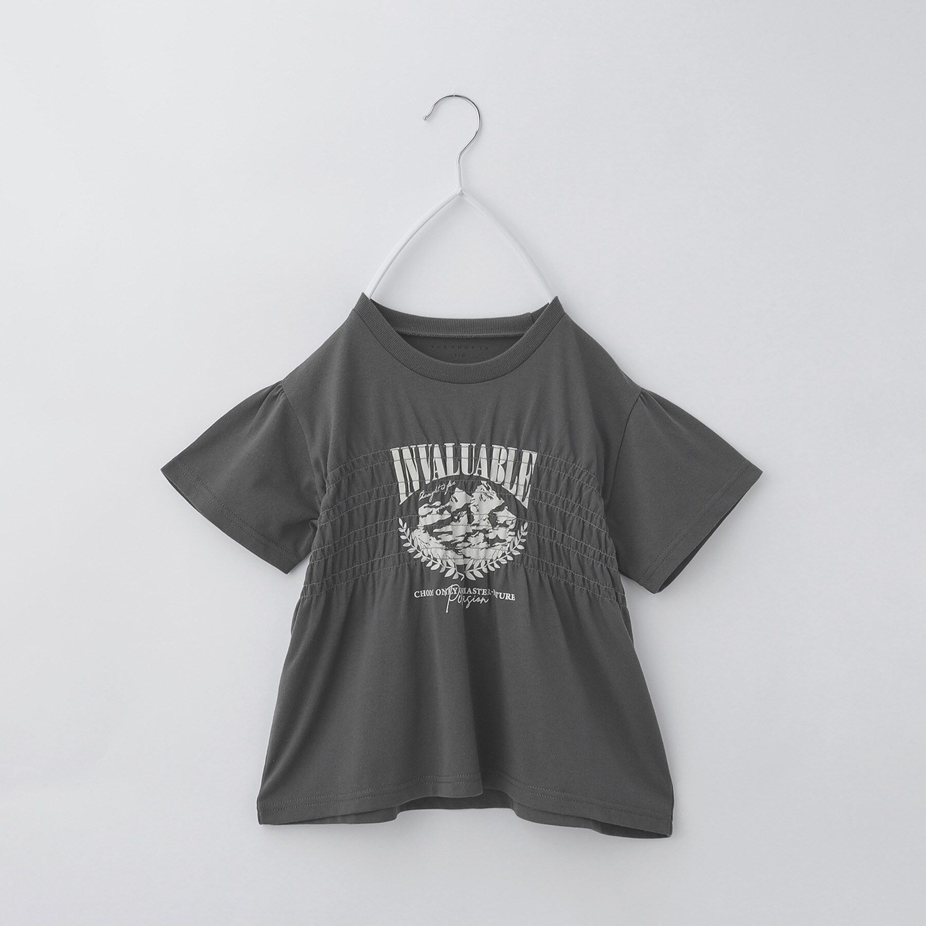 THE SHOP TK「【110-150】シャーリングロゴTシャツ/ママとおそろい・洗濯機OK」|Tシャツ・カットソー|