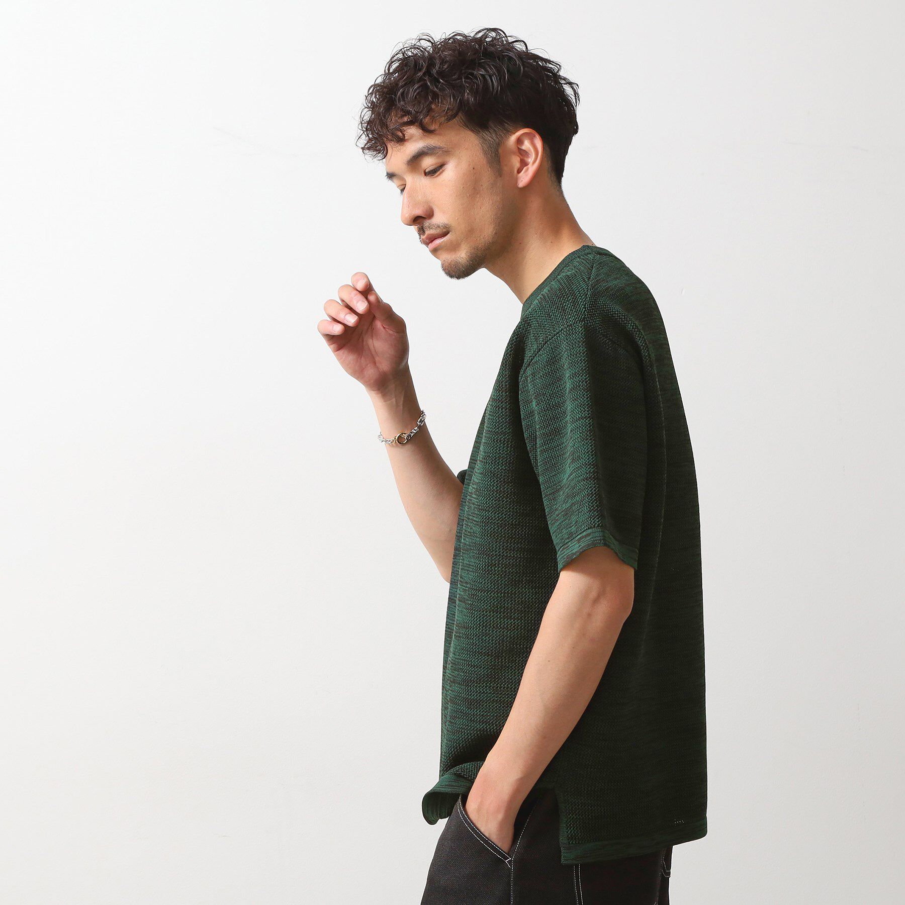 THE SHOP TK「ドライタッチ半袖ニットTシャツ　【洗濯機ＯＫ】」|ニット・セーター|