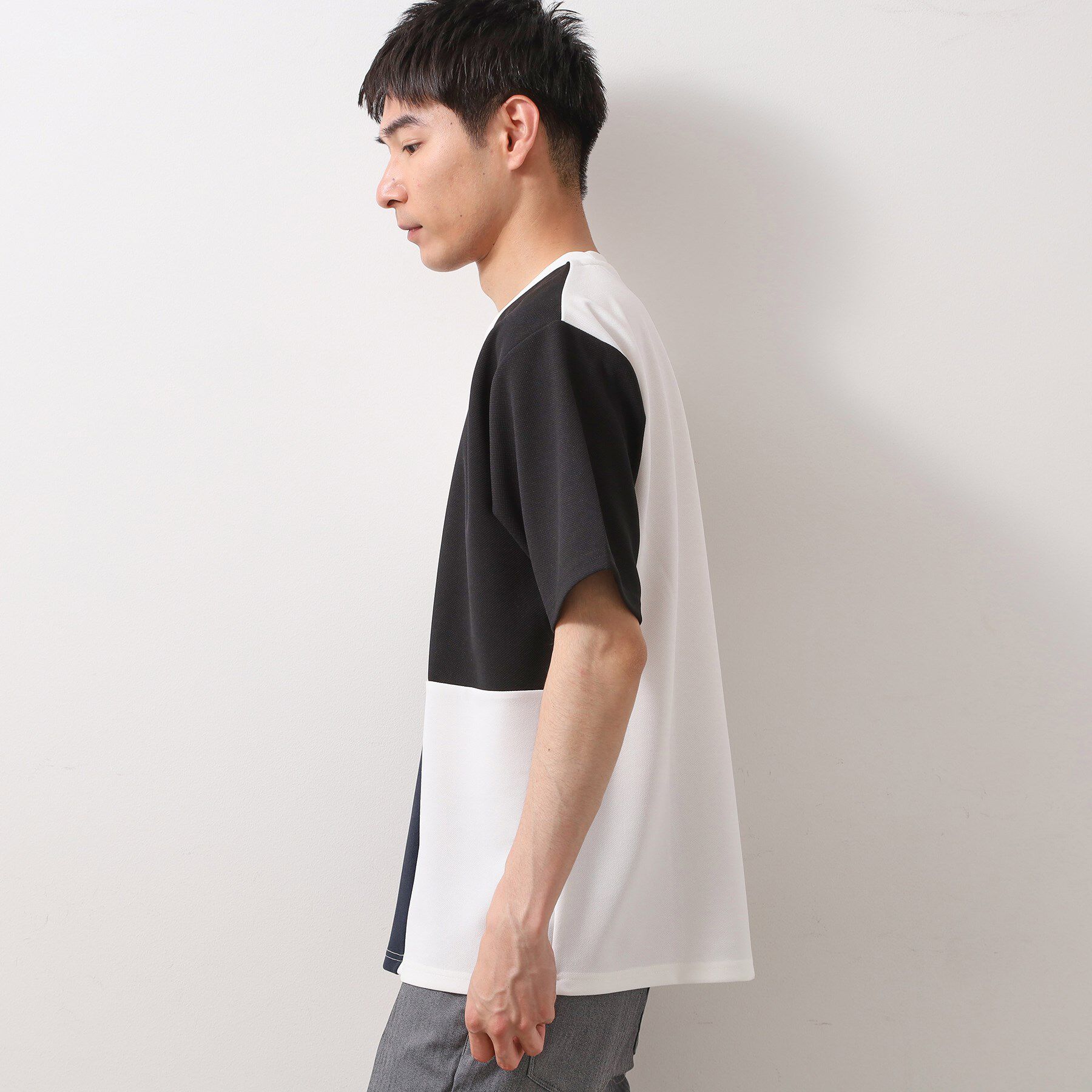 THE SHOP TK「ツイルブロッキング半袖Tシャツ」|Tシャツ・カットソー|