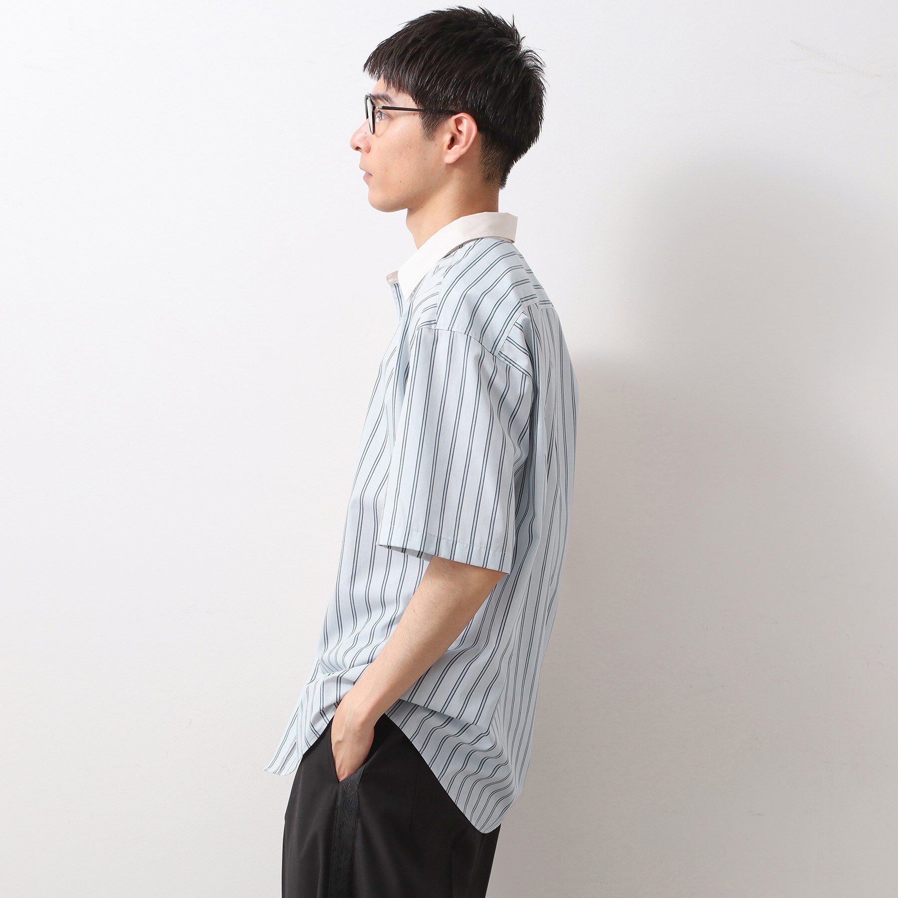 THE SHOP TK「ブロードパネルストライプ半袖シャツ 洗濯機OK／サスティナブル素材」|シャツ・ブラウス|