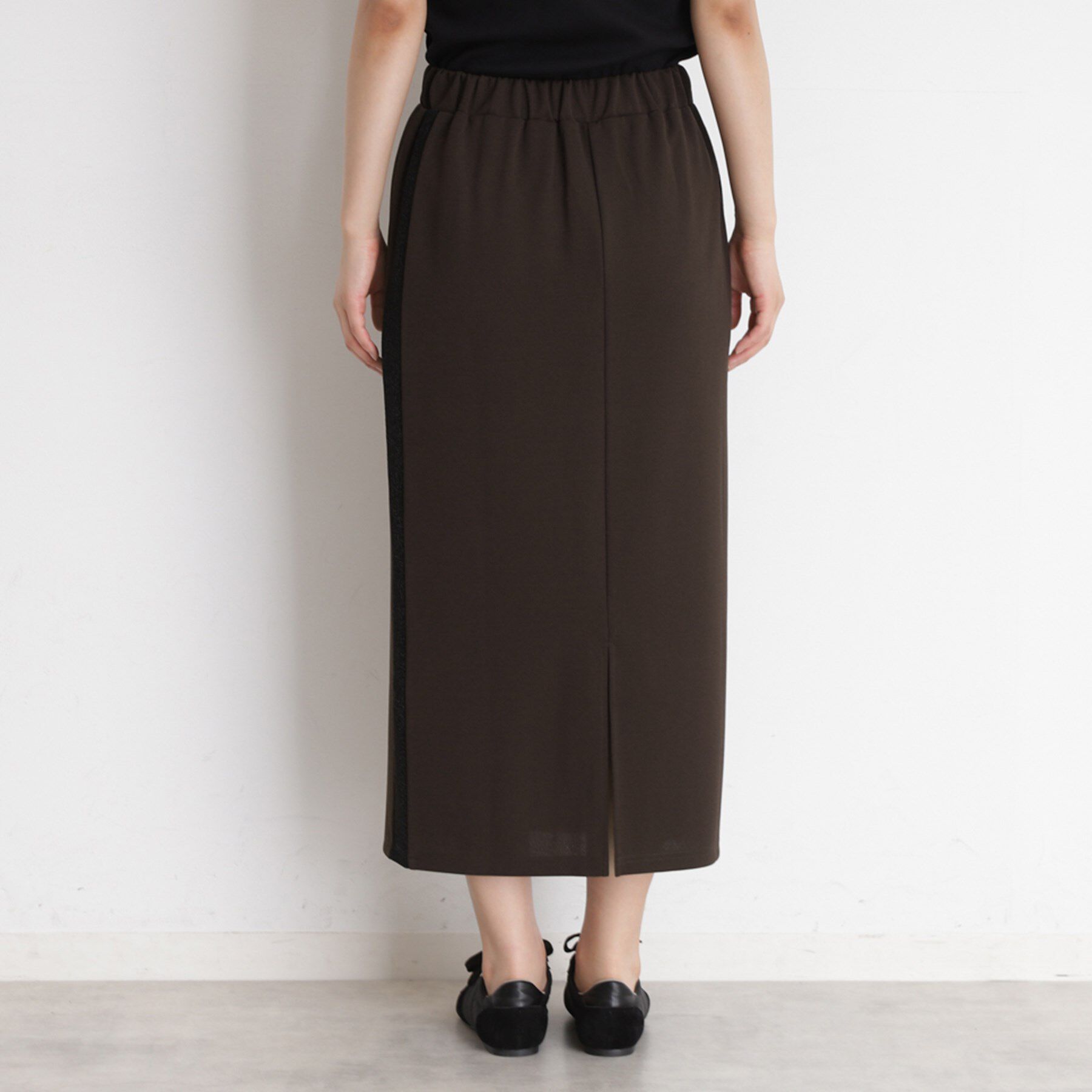 THE SHOP TK「サイドラメラインタイトスカート【洗濯機OK】」|スカート|