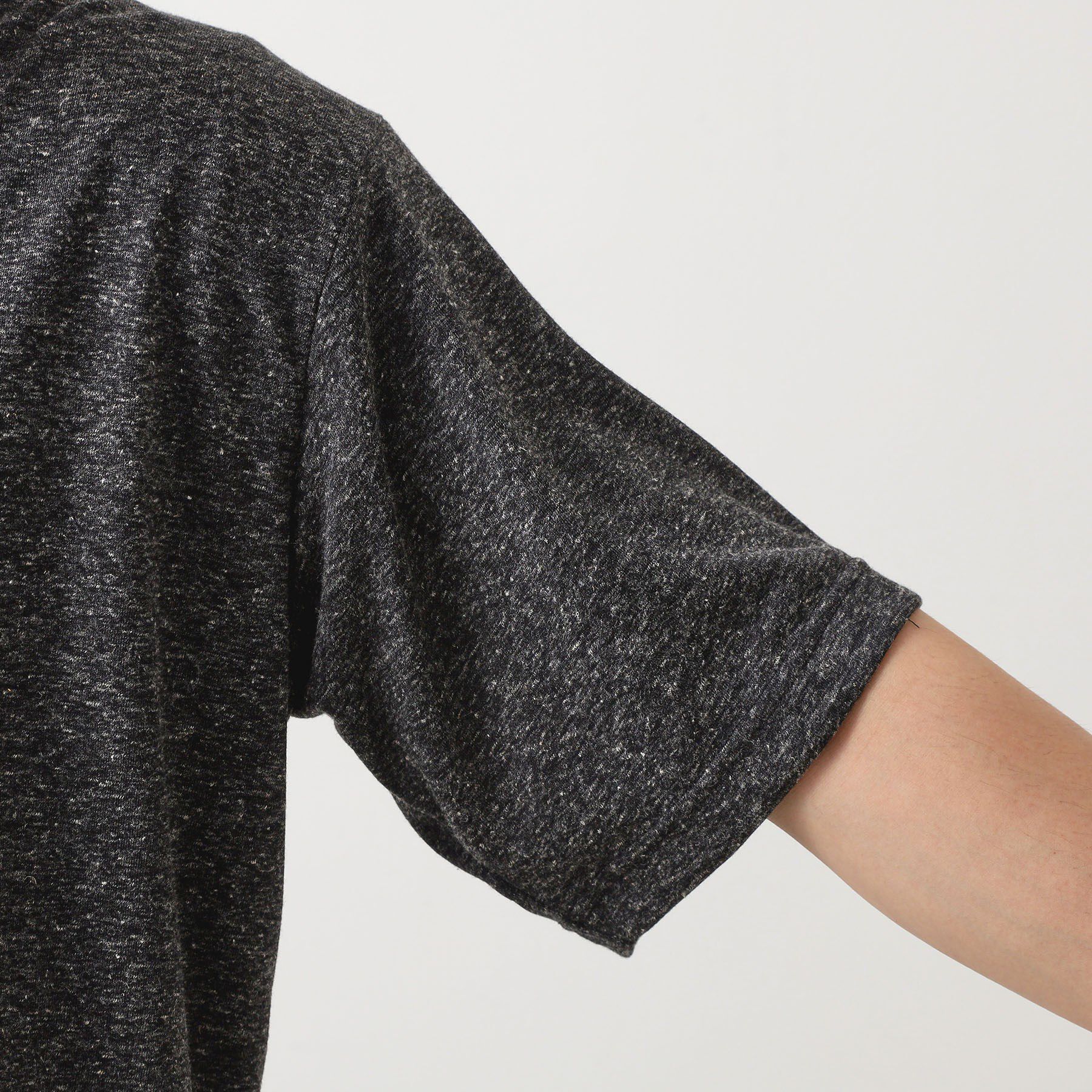 THE SHOP TK「ポリ麻プリント半袖Tシャツ【洗濯機OK】」|Tシャツ・カットソー|