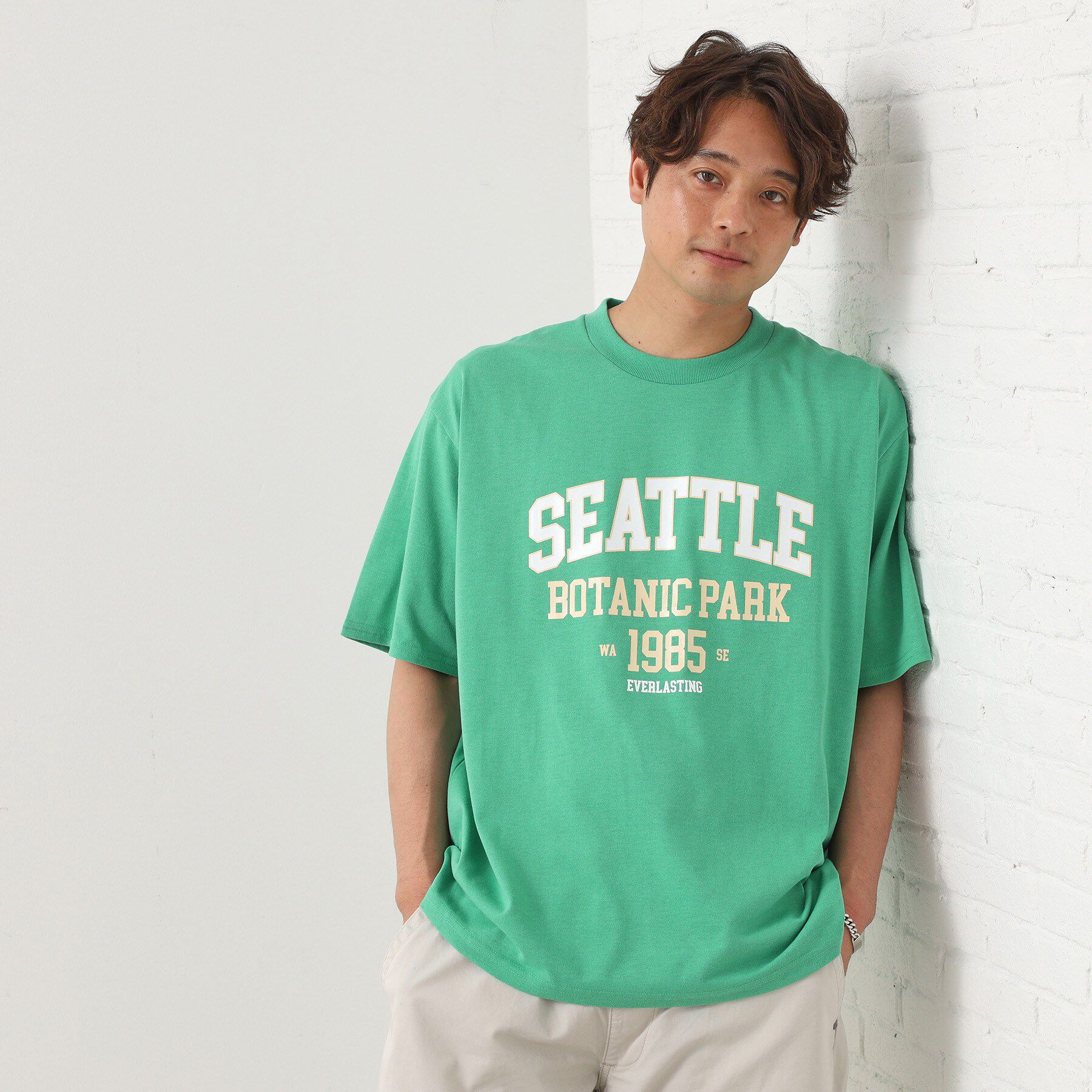 THE SHOP TK「カレッジロゴ半袖Tシャツ /親子リンク/洗濯機OK」|Tシャツ・カットソー|