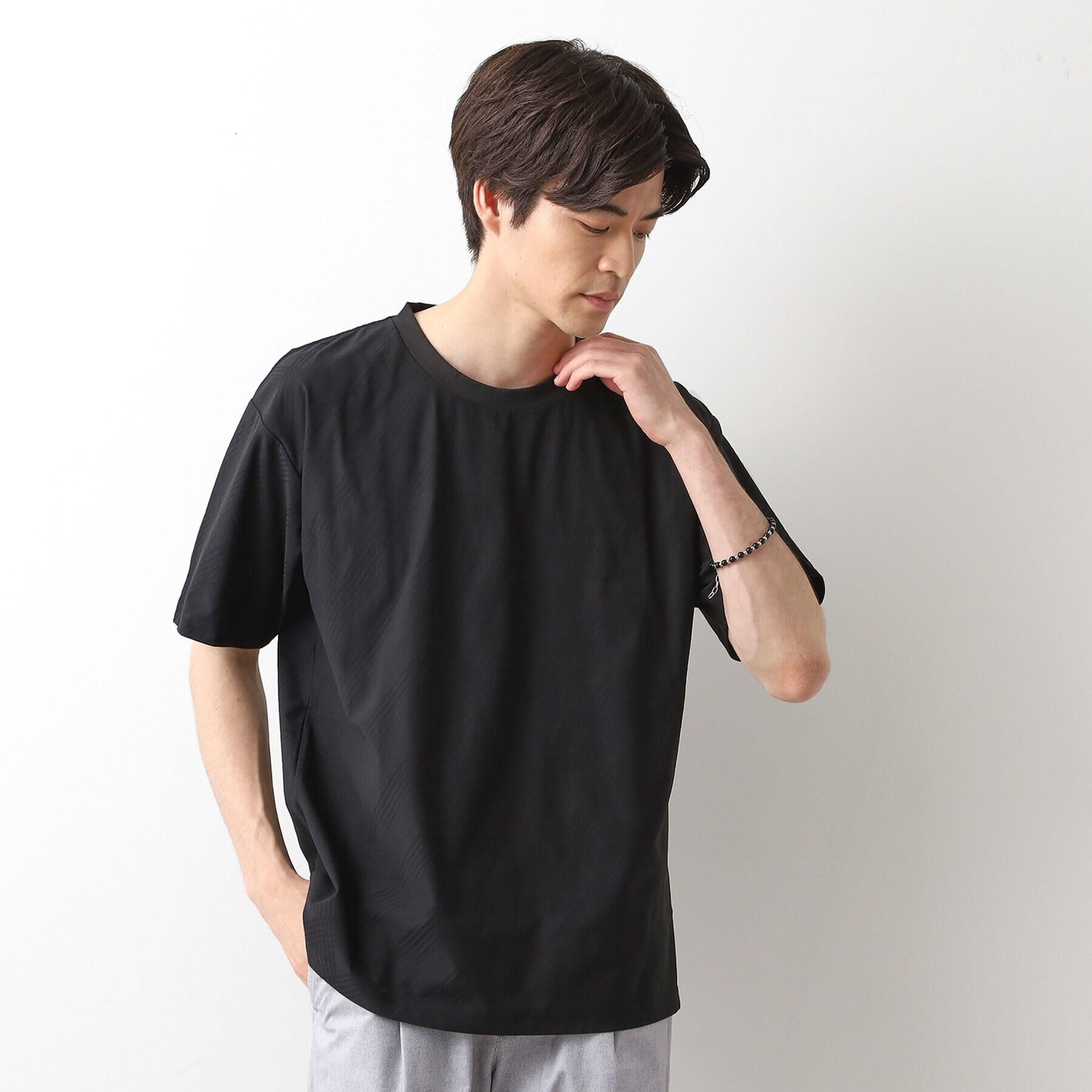 THE SHOP TK「パーフェクテックリンクス半袖Tシャツ 【接触冷感／吸水速乾／UVカット／洗濯機OK】」|Tシャツ・カットソー|