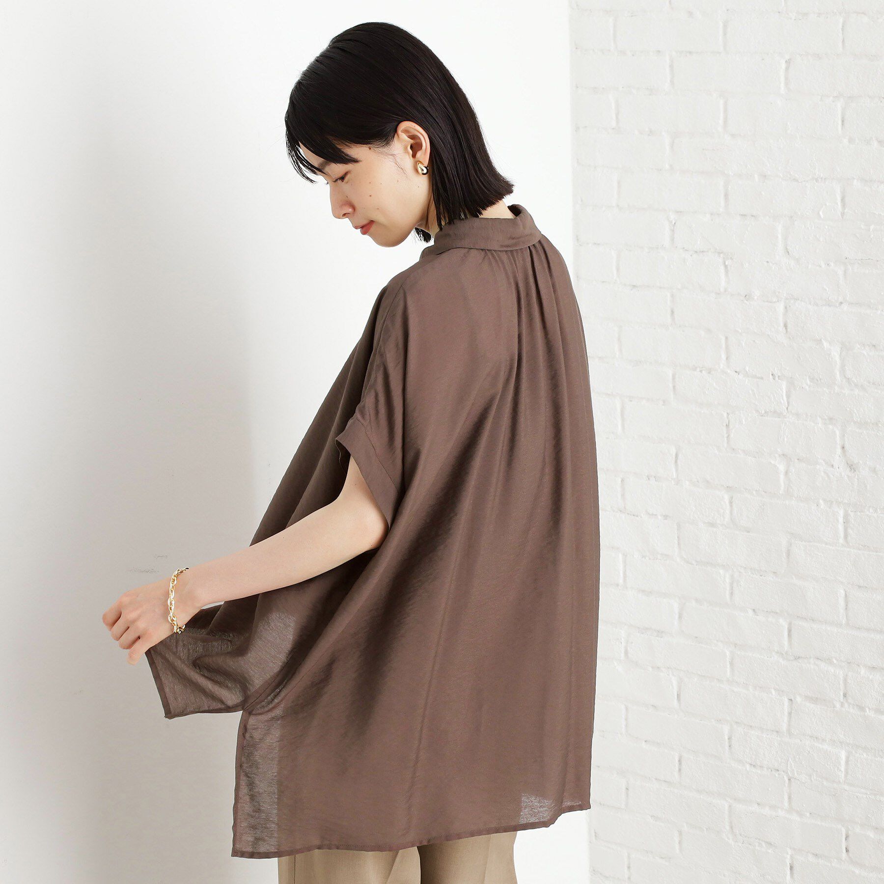 THE SHOP TK「ギャザーボリュームシャツ【洗濯機OK】」|シャツ・ブラウス|