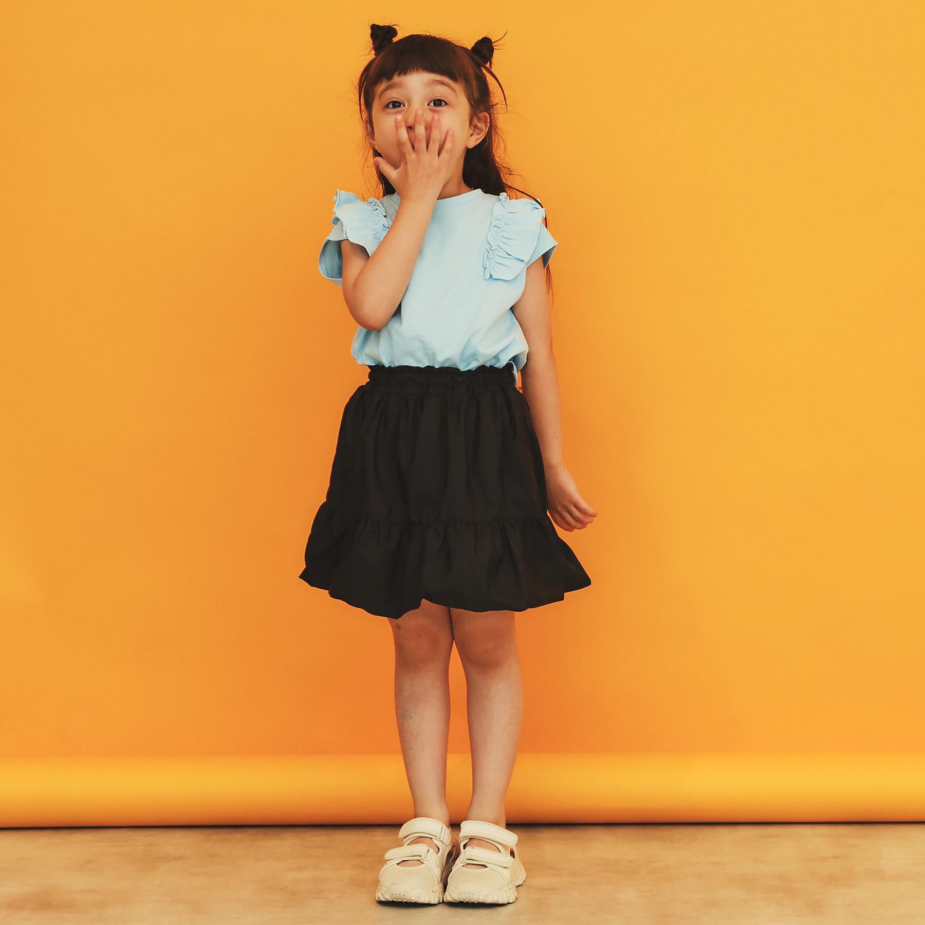 THE SHOP TK「【110ー160】コットン肩フリルTシャツ」|Tシャツ・カットソー|