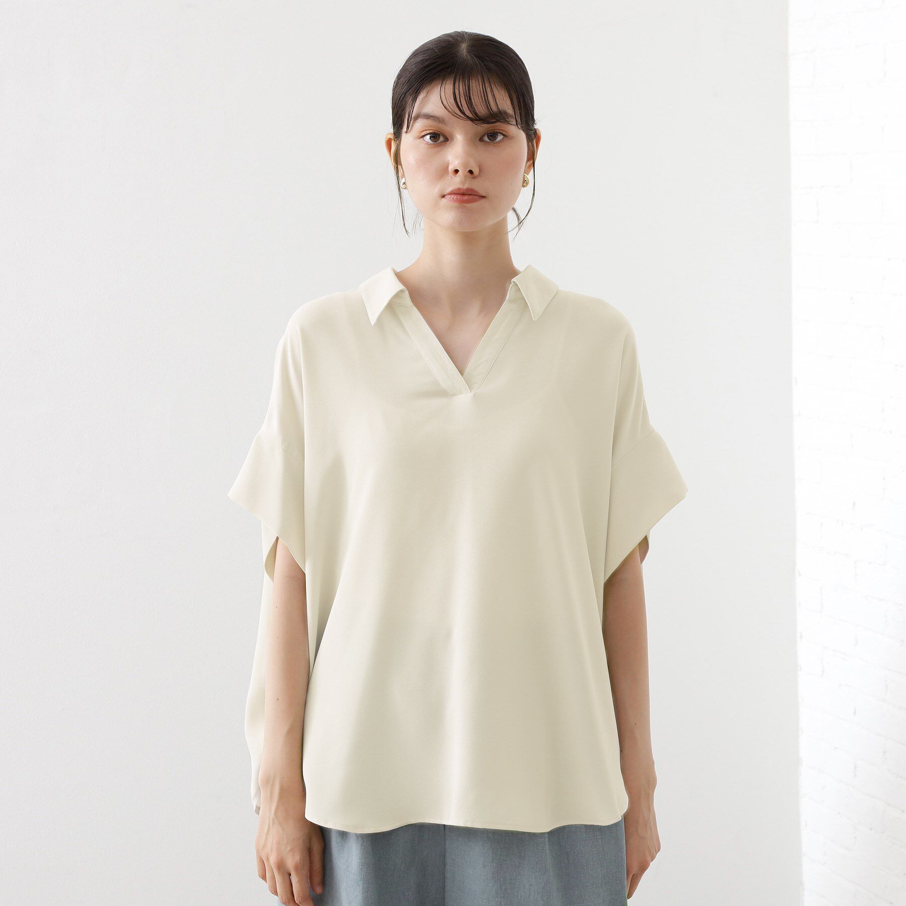 THE SHOP TK「【インしなくても決まる】スキッパーシャツ/接触冷感/防シワ/速乾」|シャツ・ブラウス|