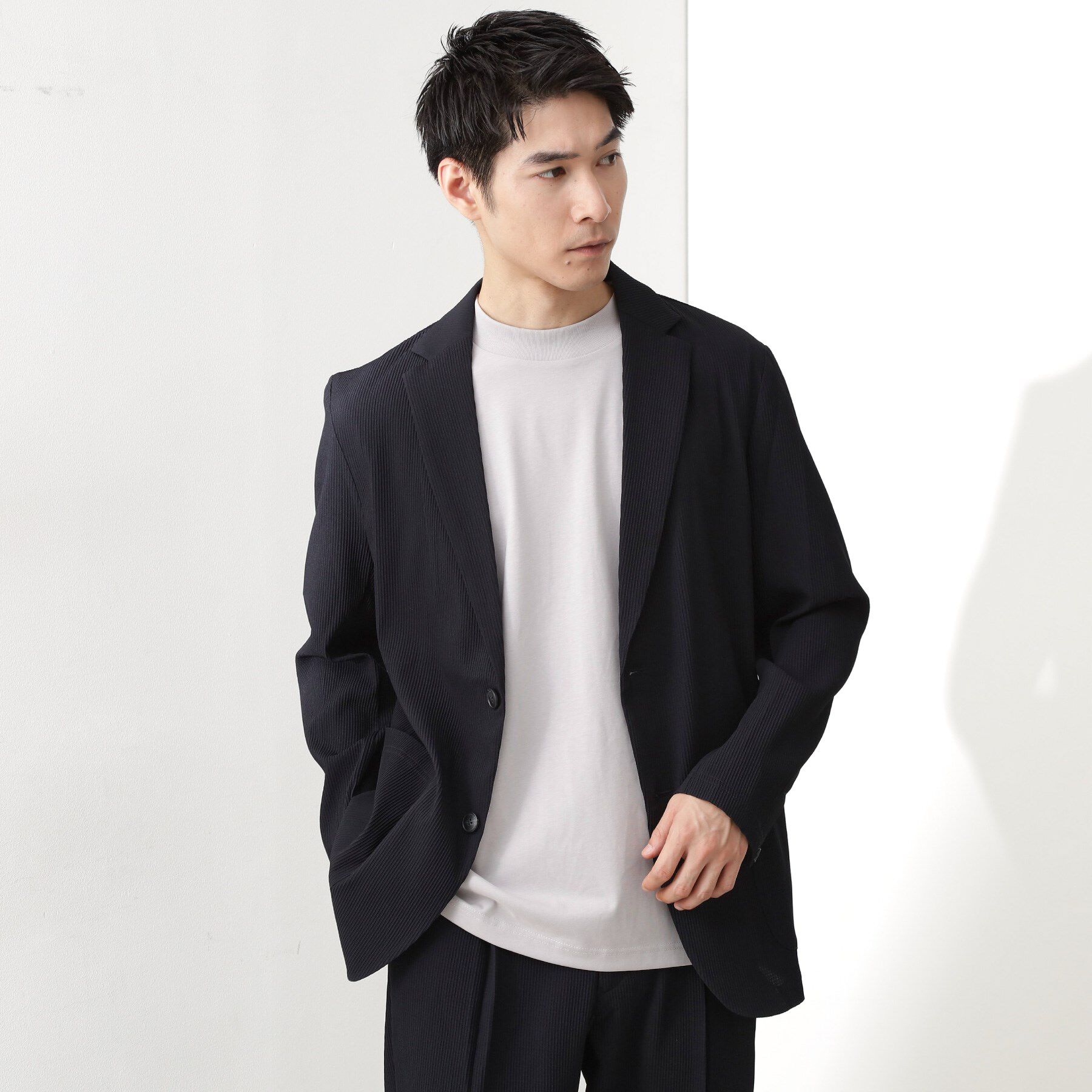 THE SHOP TK「【Begin/ビギン10月号掲載】楊柳スマートジャケット　軽量/洗濯機OK/セットアップ可」|テーラードジャケット|