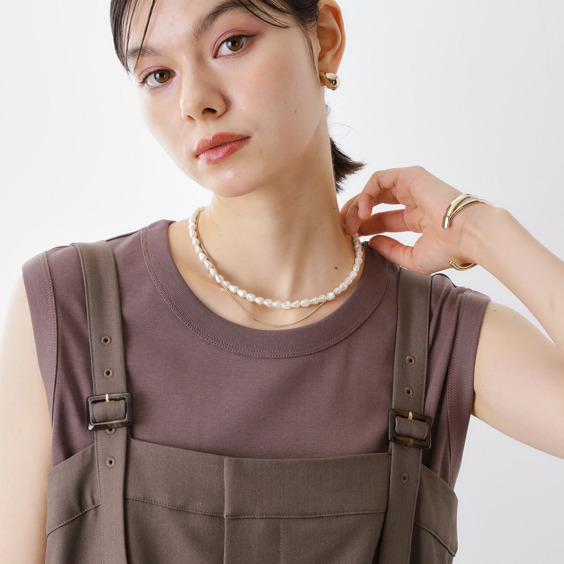 THE SHOP TK「2連パール調ネックレス」|ネックレス|