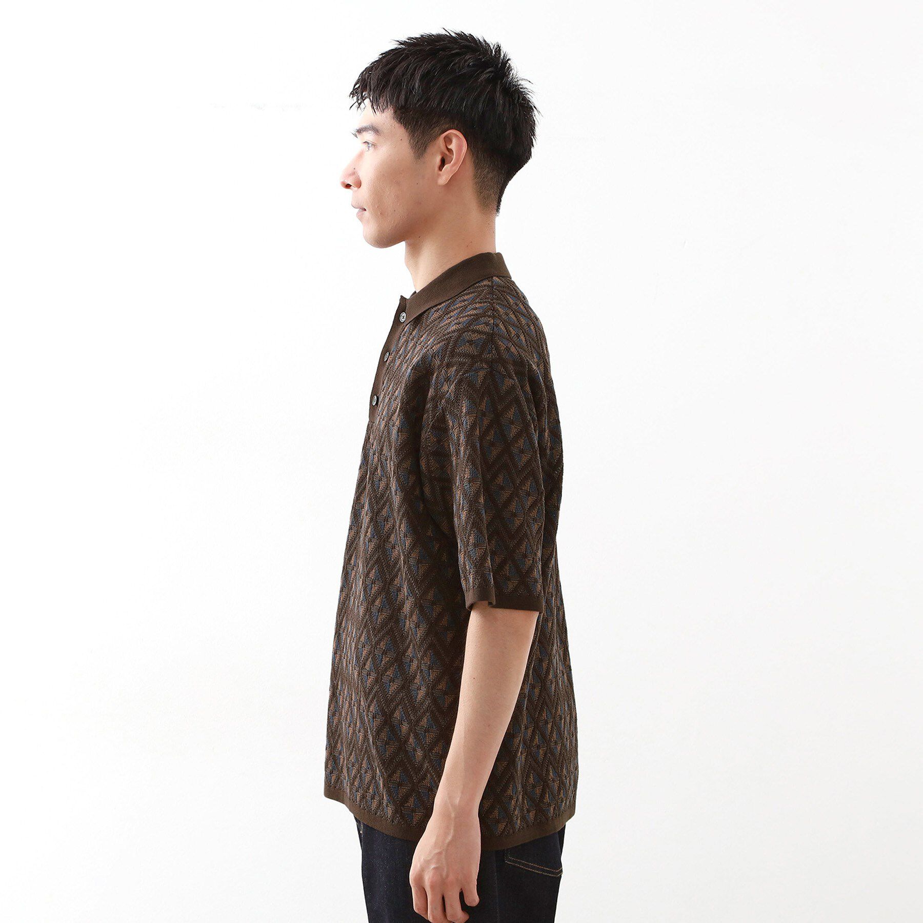 THE SHOP TK「ジオメニットポロシャツ　【洗濯機OK】」|ポロシャツ|