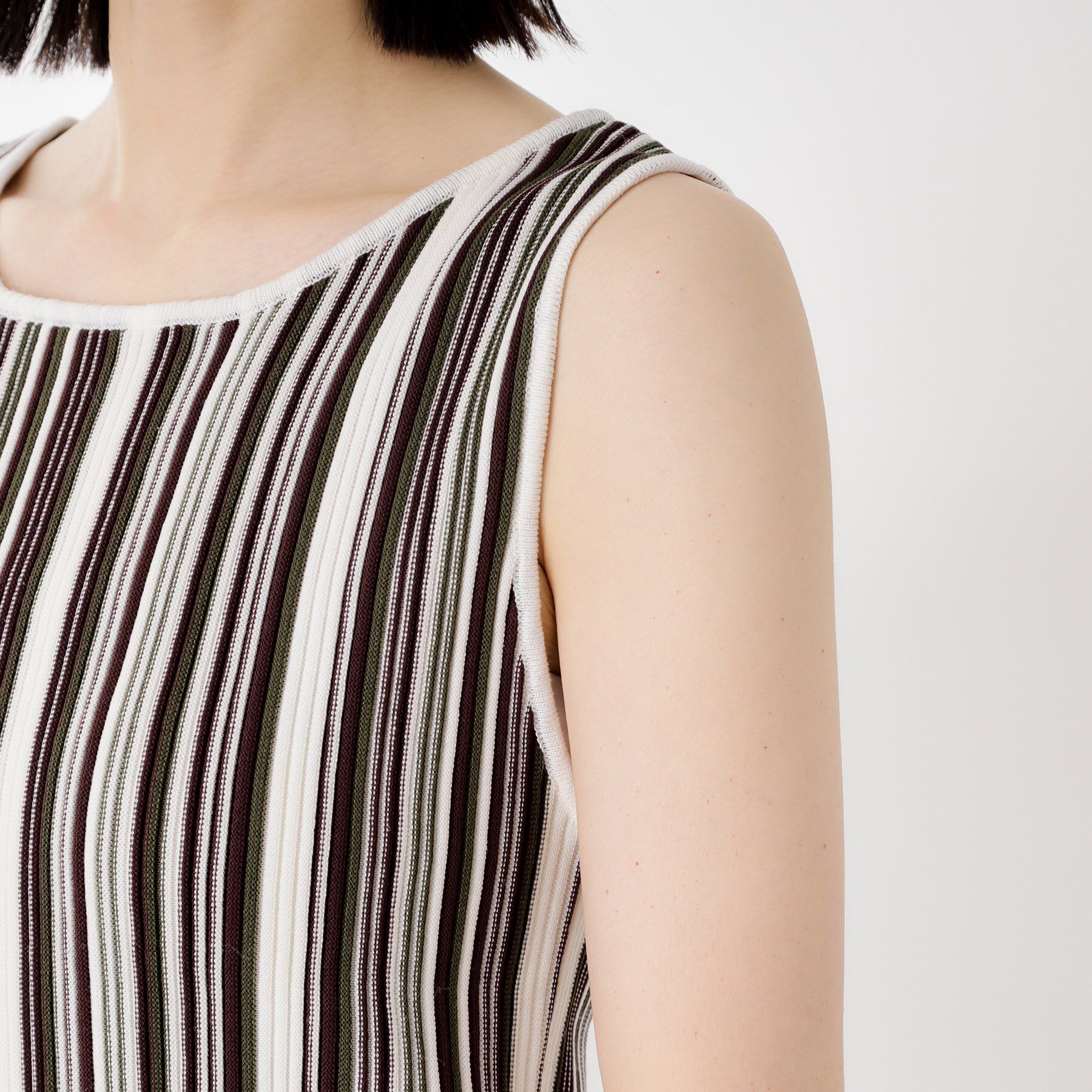 THE SHOP TK「ストライプ柄ニットタンク前後2WAY」|ニット・セーター|