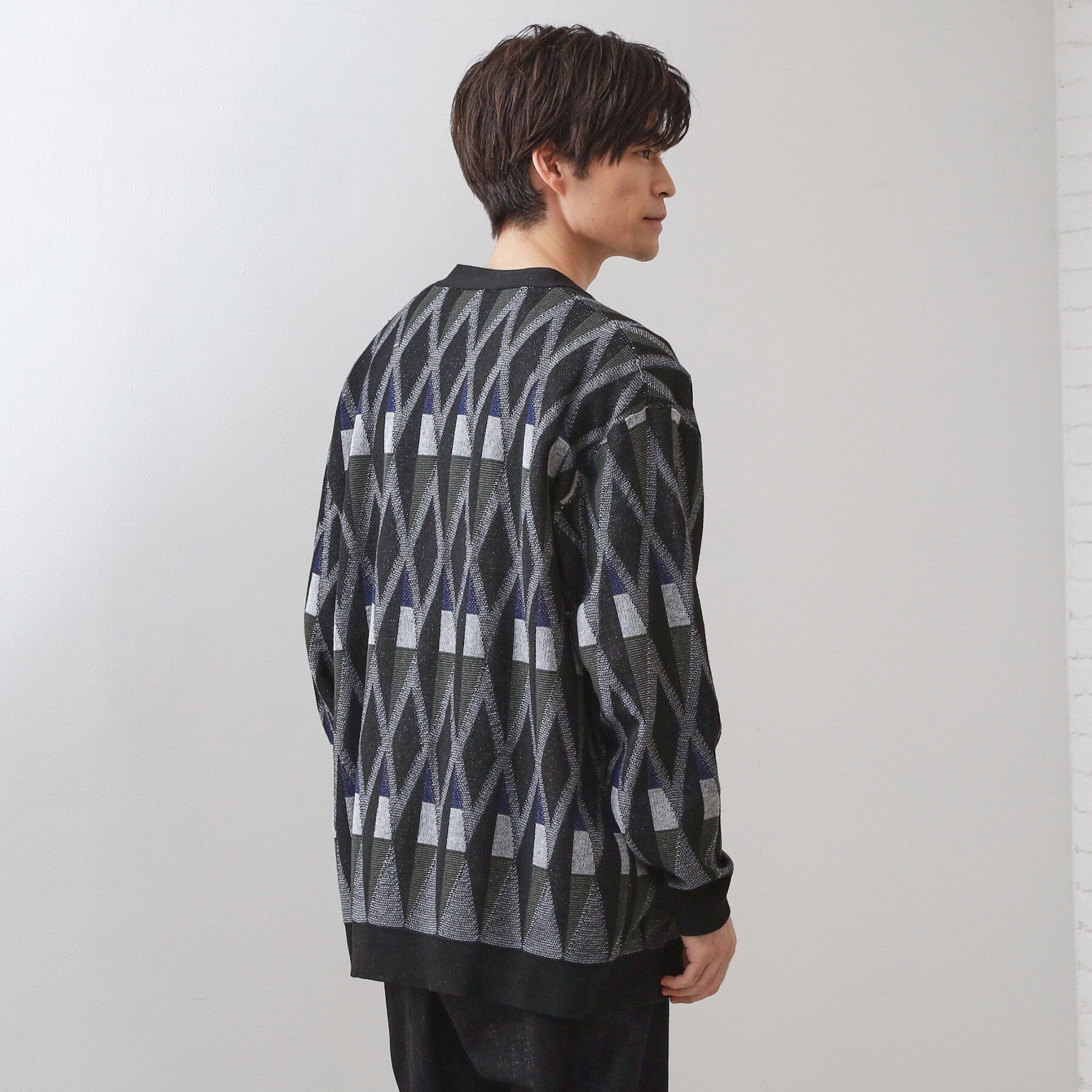 THE SHOP TK「【季節の変わり目に活躍】ニットカーディガン 選べる2デザイン(柄&無地)/洗濯機OK」|カーディガン|