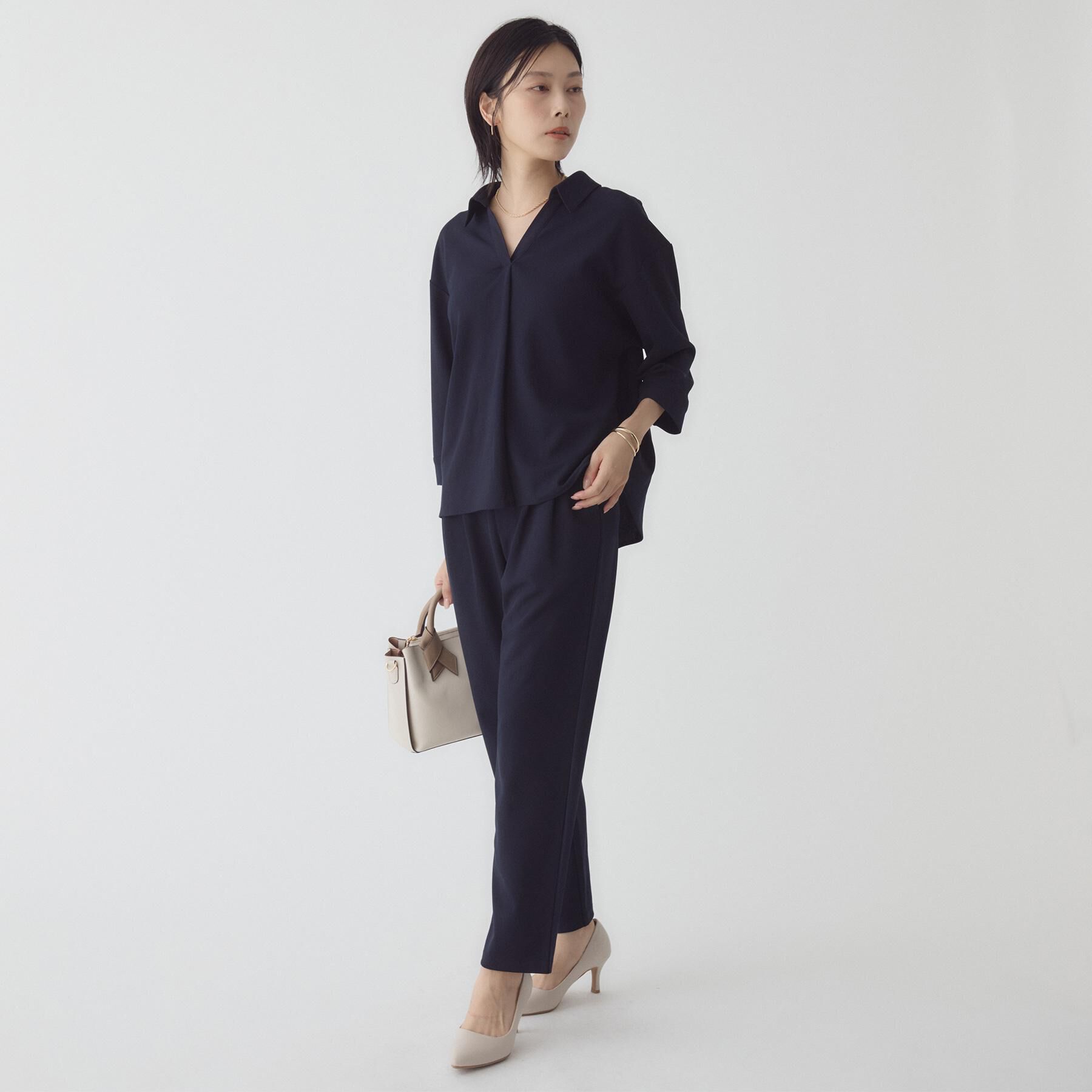 THE SHOP TK「【着るだけでコーディネートが決まる】スキッパーブラウス&パンツセット」|スーツ|
