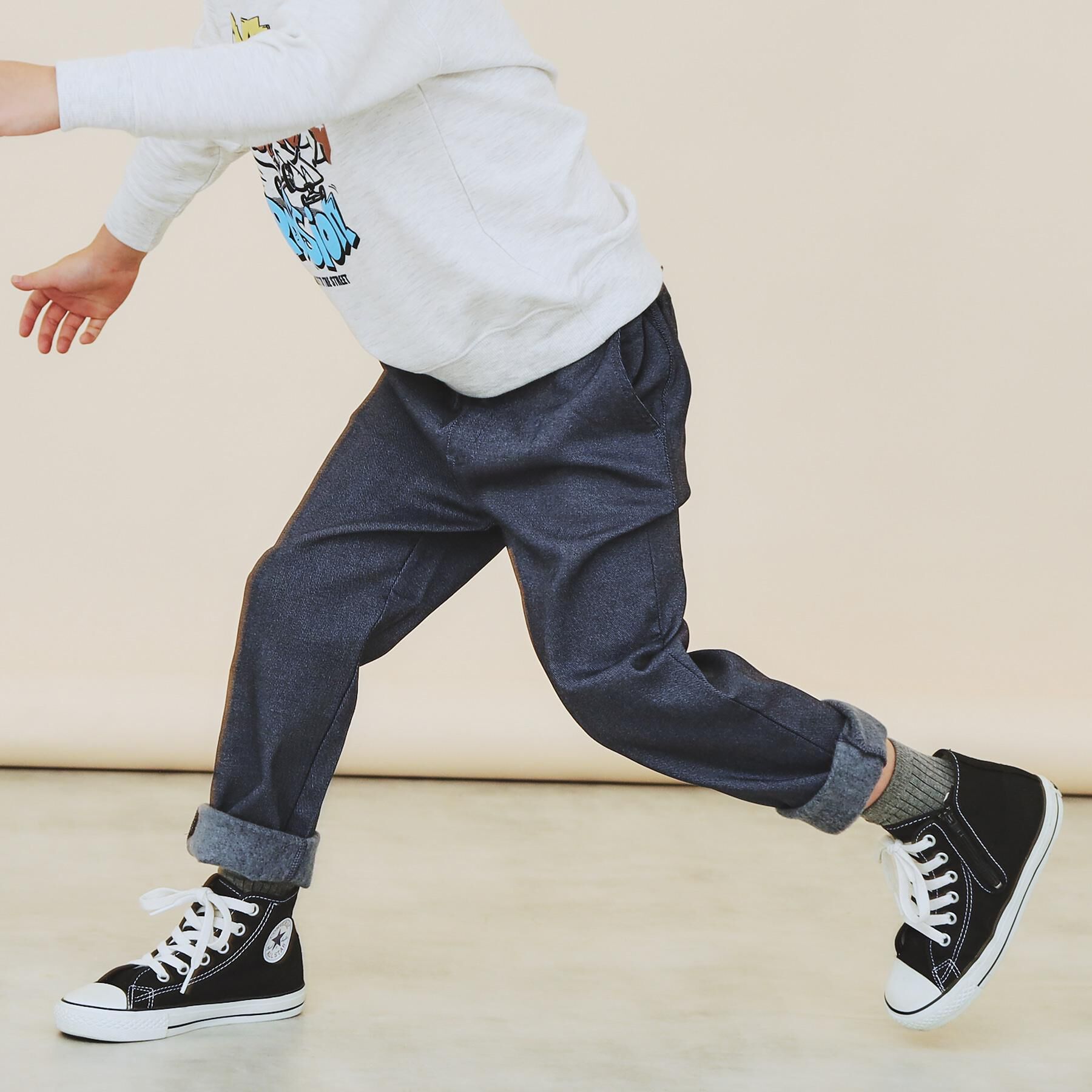 THE SHOP TK「【110－160/裏起毛】あったかのびーるストレートパンツ/洗濯機OK」|その他|