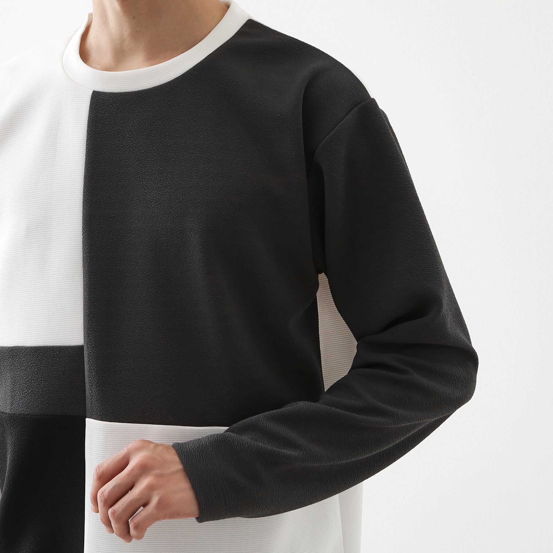 THE SHOP TK「【一枚で着映える】パターンブロッキング長袖Tシャツ 洗濯機OK」|Tシャツ・カットソー|