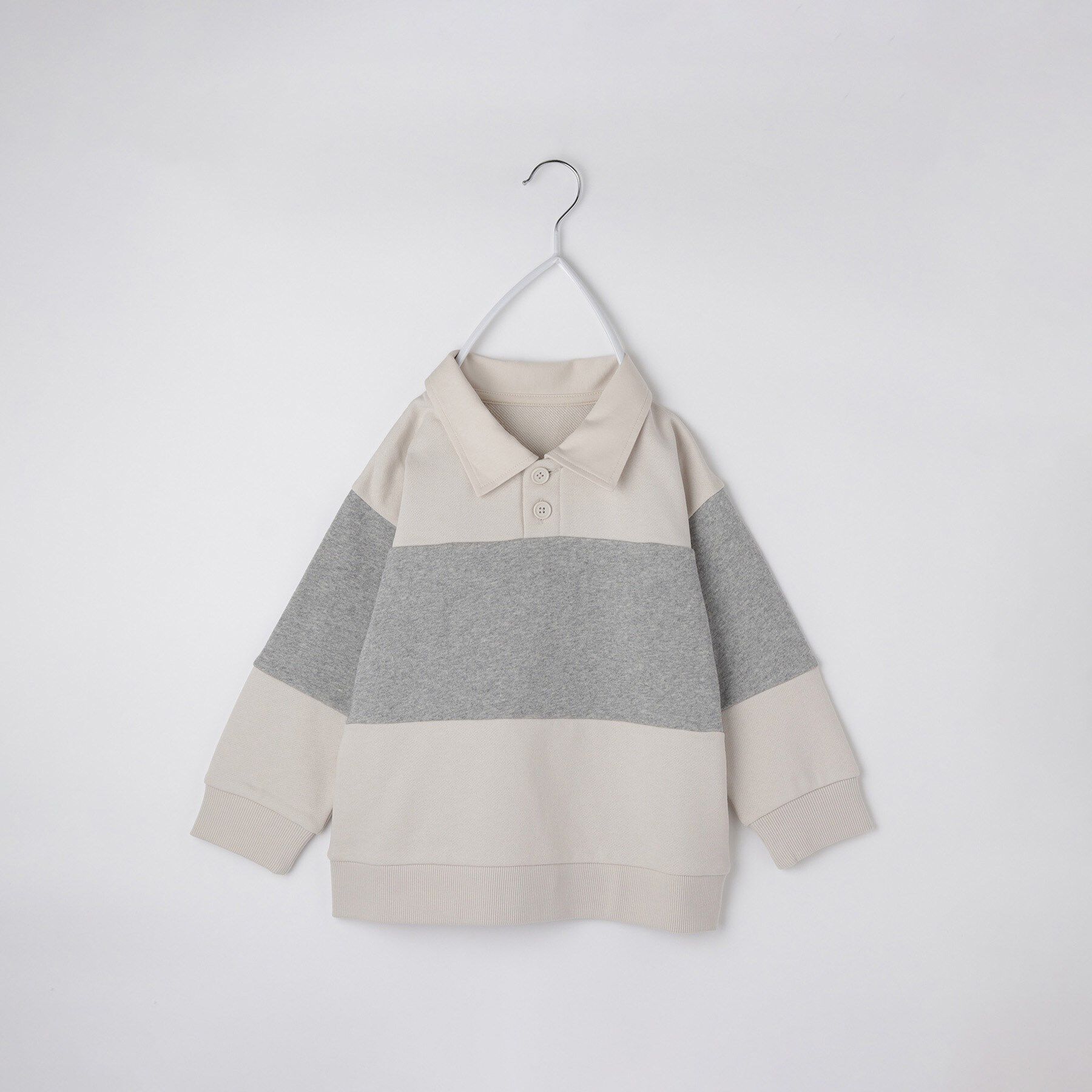 THE SHOP TK「【110-160】バイカラーラガー裏毛プルオーバー」|Tシャツ・カットソー|アイボリー(504)