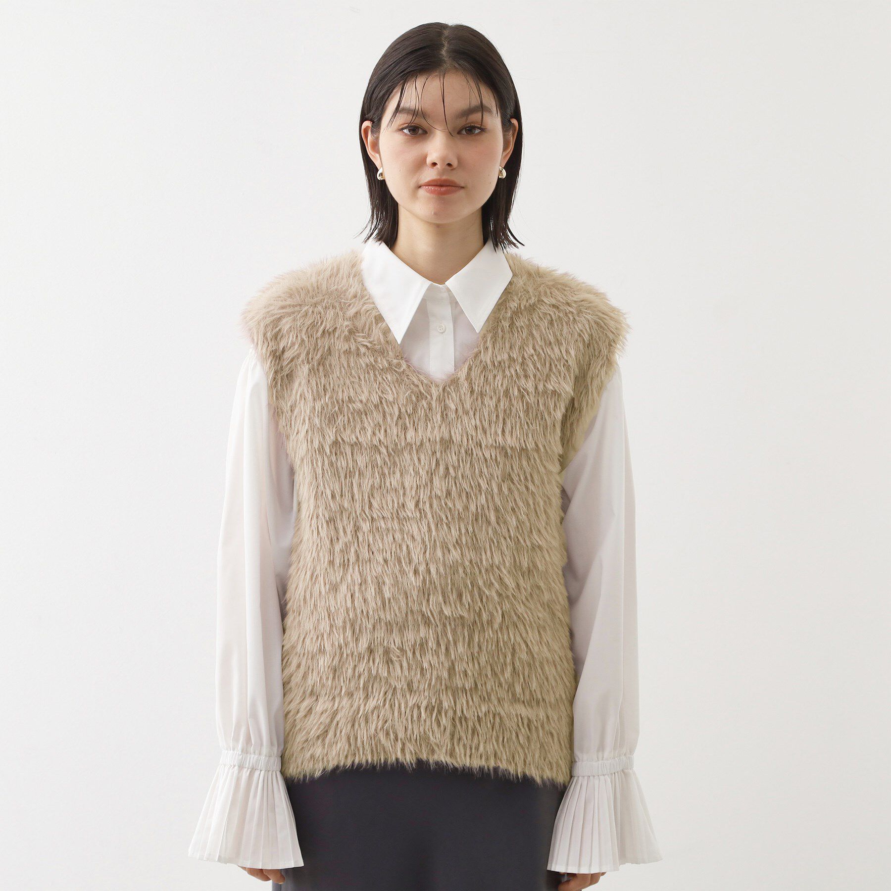 THE SHOP TK「ふわふわフェザーベスト/洗える」|ベスト・ジレ|