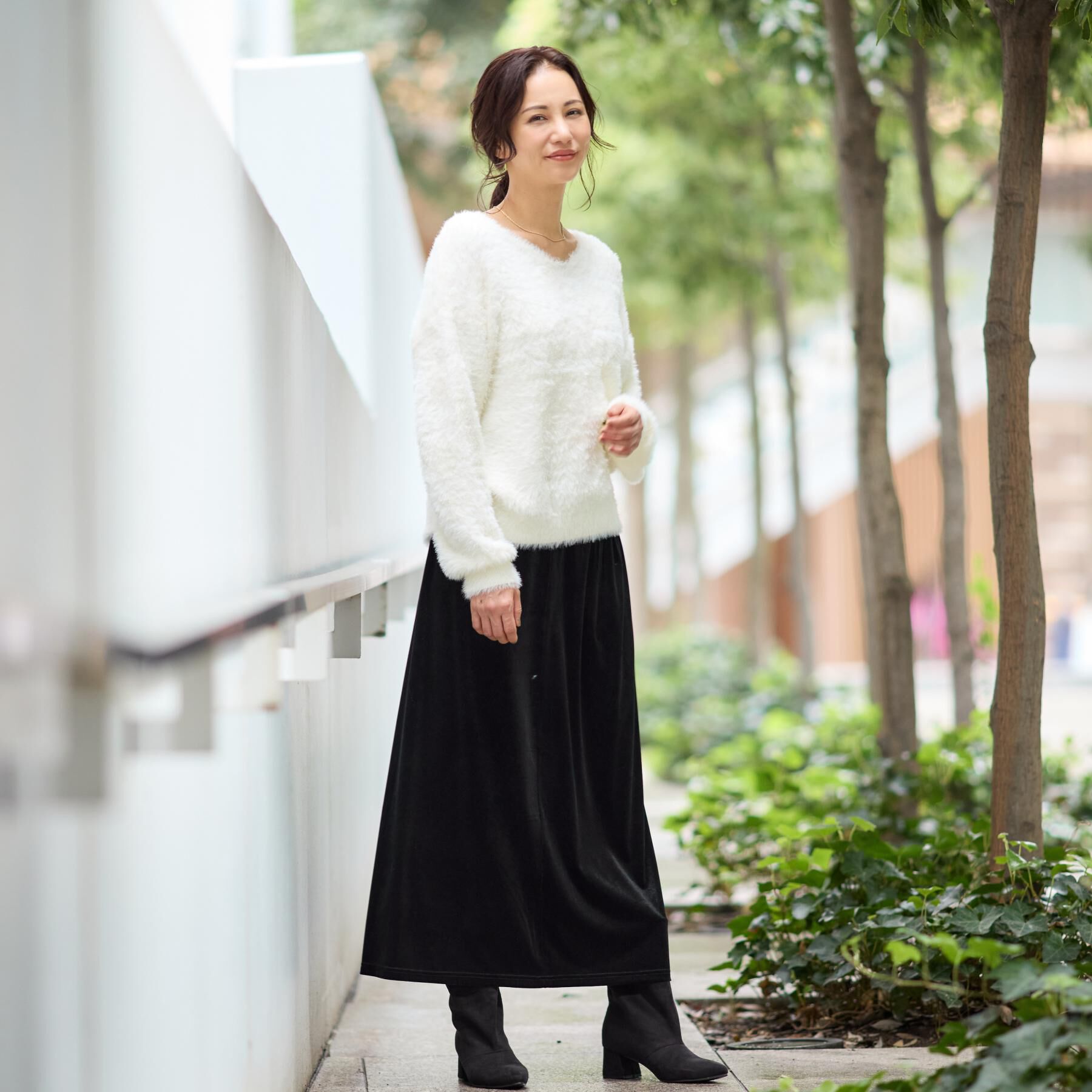 THE SHOP TK「【華やかで柔らか】ふわふわフェザーニット/洗える・前後2WAY」|ニット・セーター|