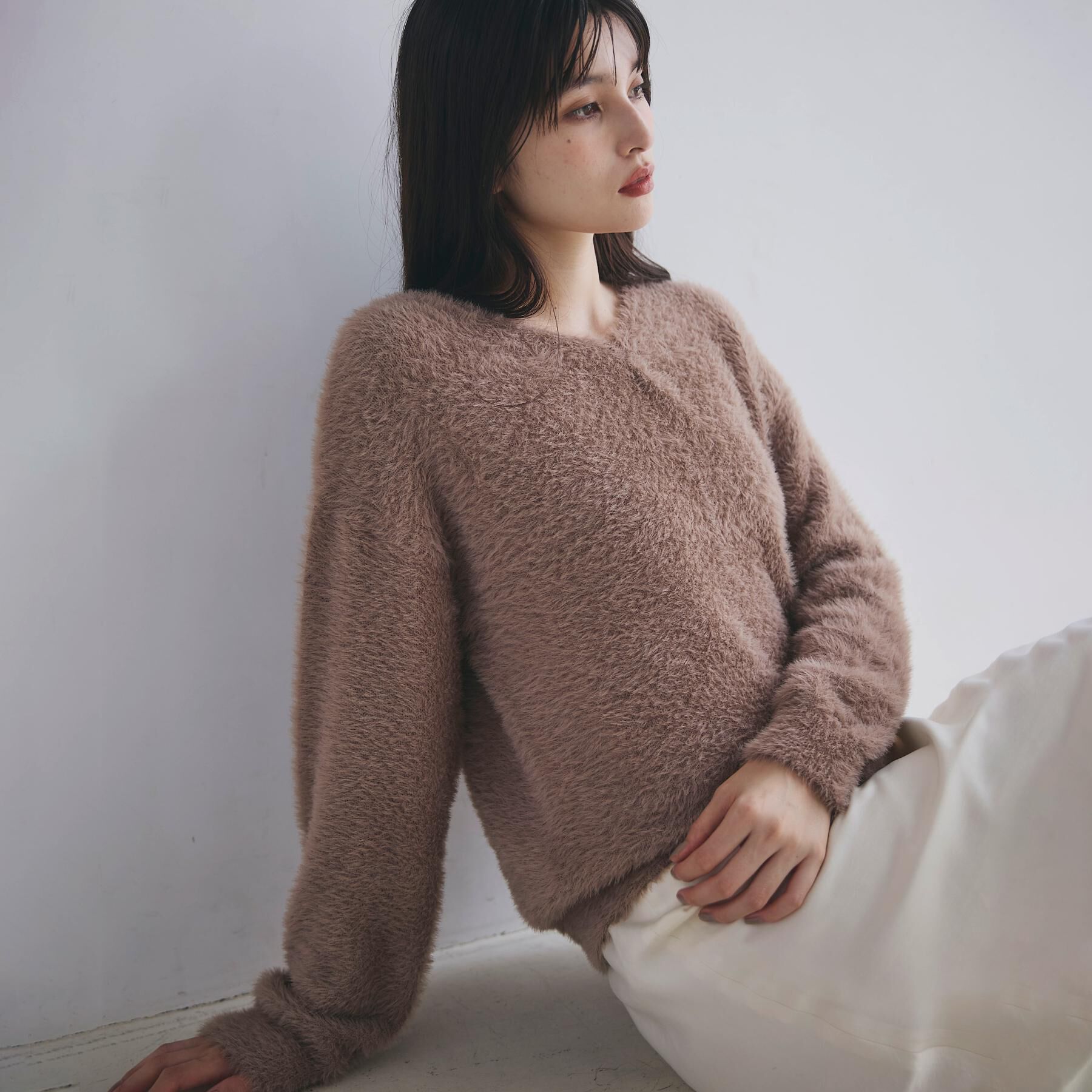 THE SHOP TK「【華やかで柔らか】ふわふわフェザーニット/洗える・前後2WAY」|ニット・セーター|