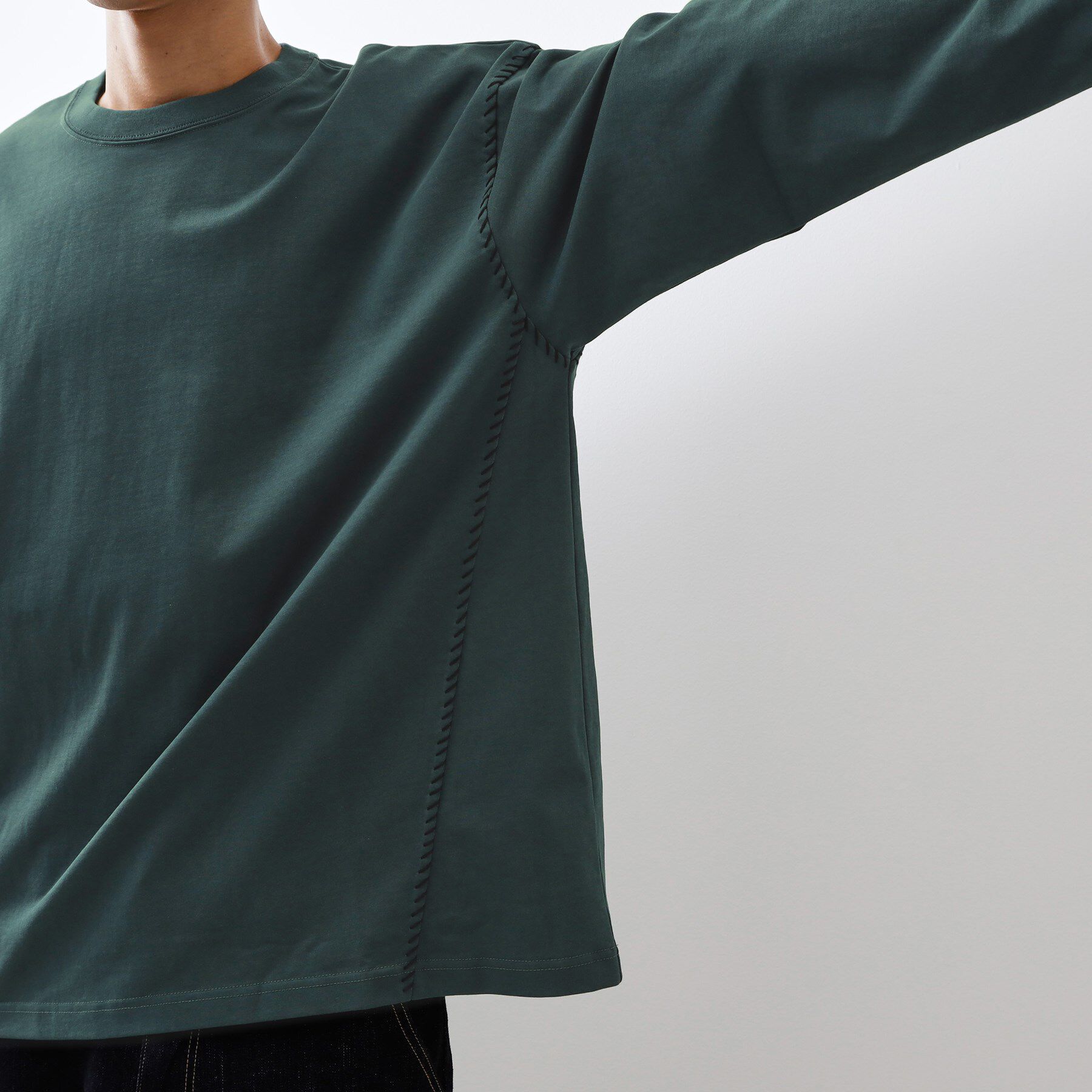 THE SHOP TK「ハンドステッチ長袖Tシャツ 【洗濯機OK】」|Tシャツ・カットソー|