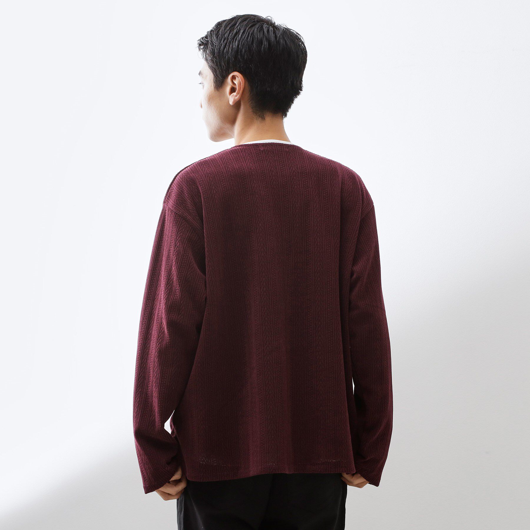 THE SHOP TK「【セットでお買い得！】モールニットカーディガン＋長袖Tシャツ　洗濯機OK/吸水速乾・毛玉になりにくい」|カーディガン|