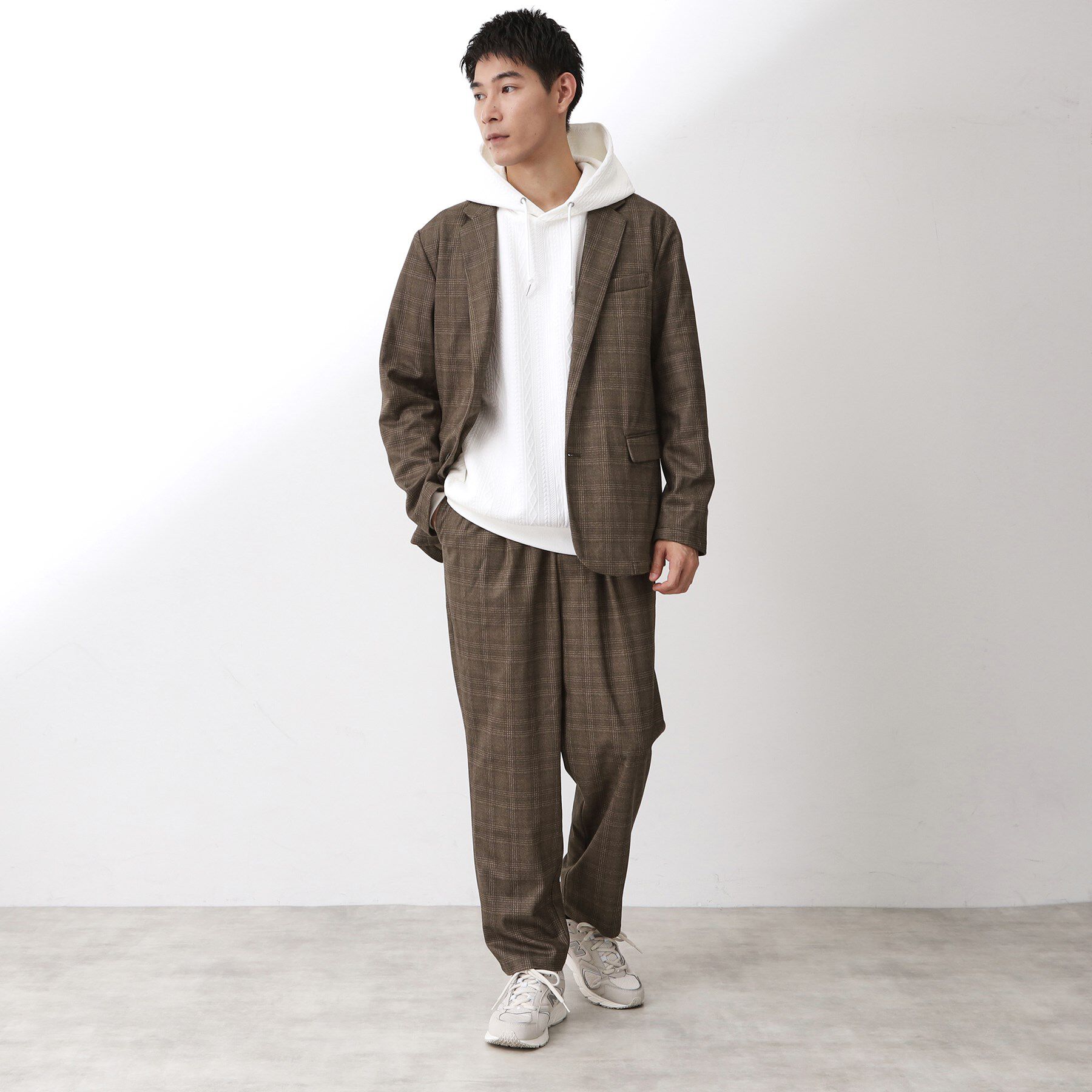 THE SHOP TK「ホームスパンジャージジャケット【セットアップ可/洗濯機OK】」|テーラードジャケット|