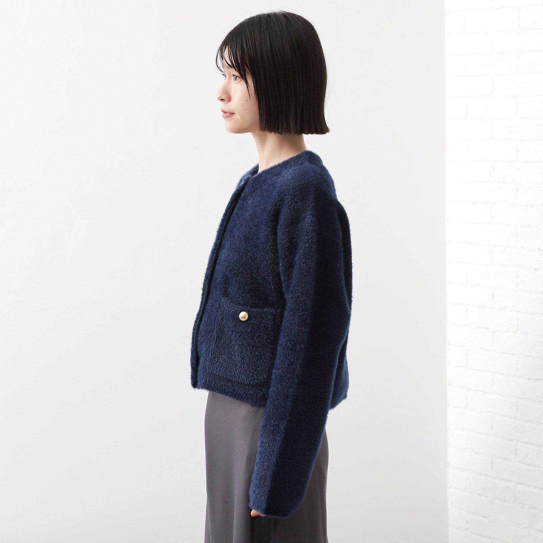 THE SHOP TK「【即戦力】ベロアフェザーカーディガン」|カーディガン|