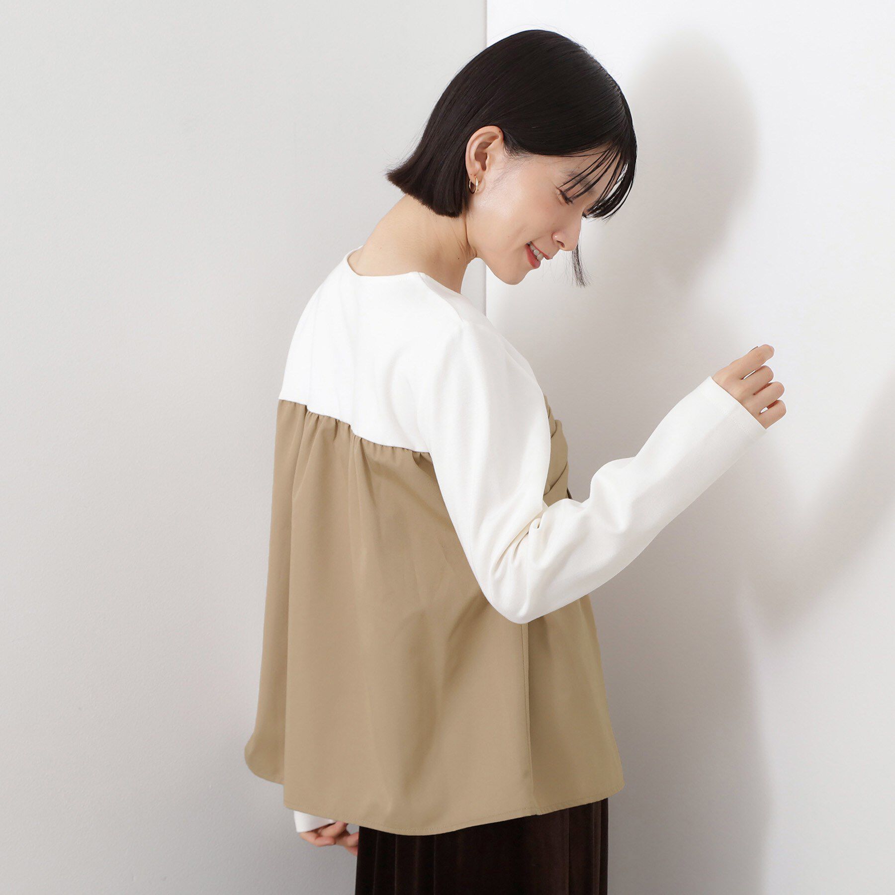 THE SHOP TK「布帛切替カットソー」|Tシャツ・カットソー|