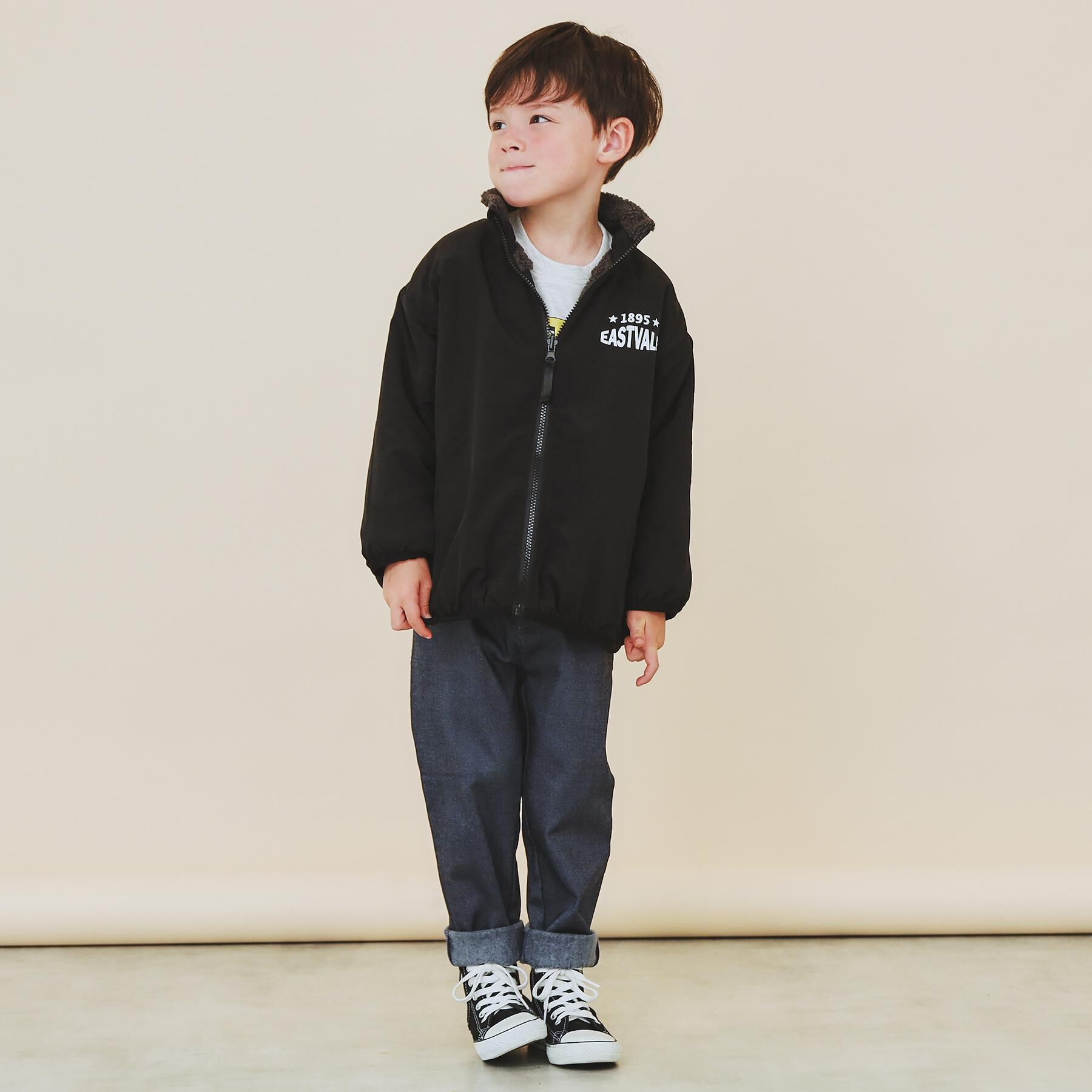 THE SHOP TK「【110－160】ボアリバーシブブルゾン/洗濯機OK」|ブルゾン・スタジャン|