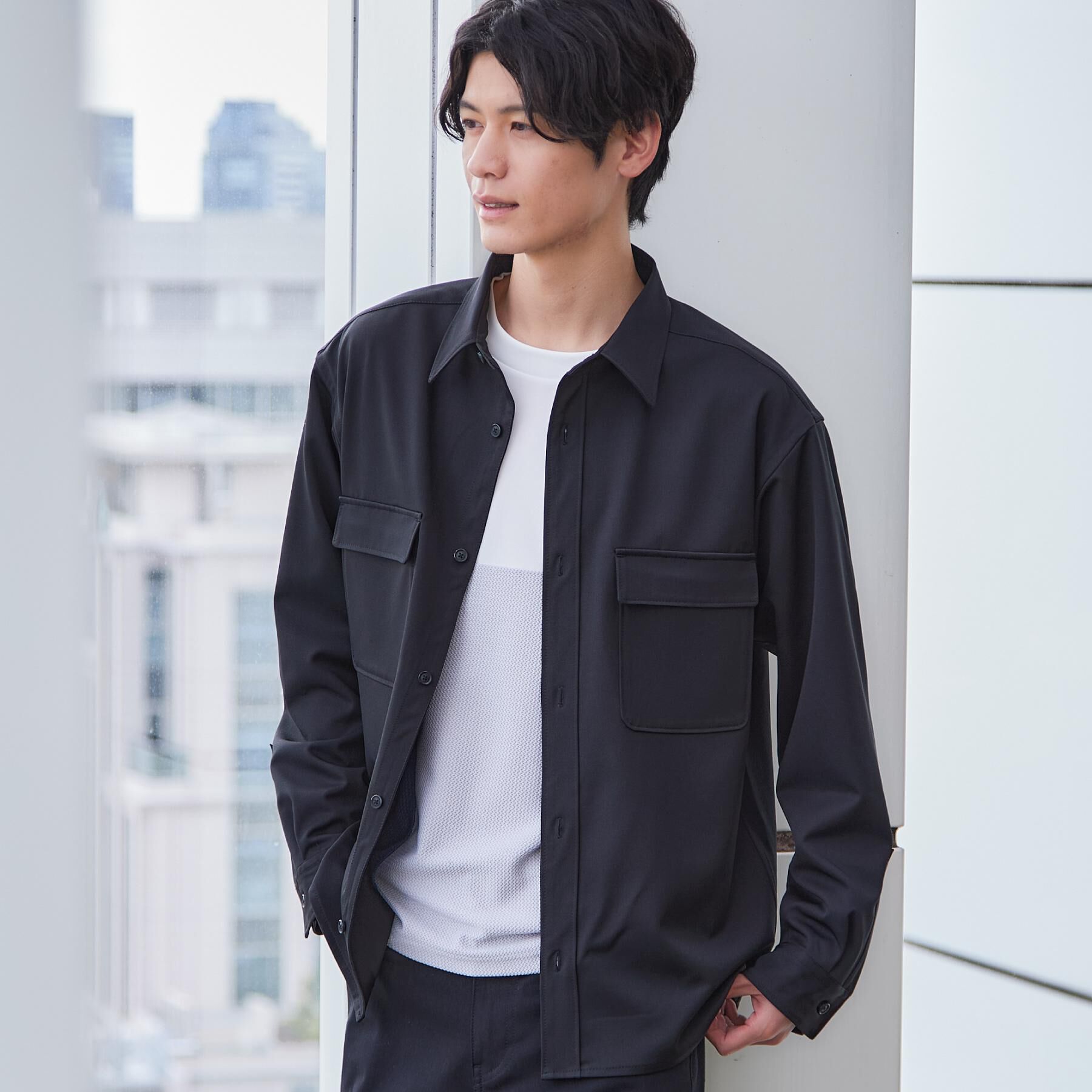 THE SHOP TK「FLEX LINE  カバーオール　ストレッチ/防シワ/マシンウォッシャブル/セットアップ可」|シャツ・ブラウス|