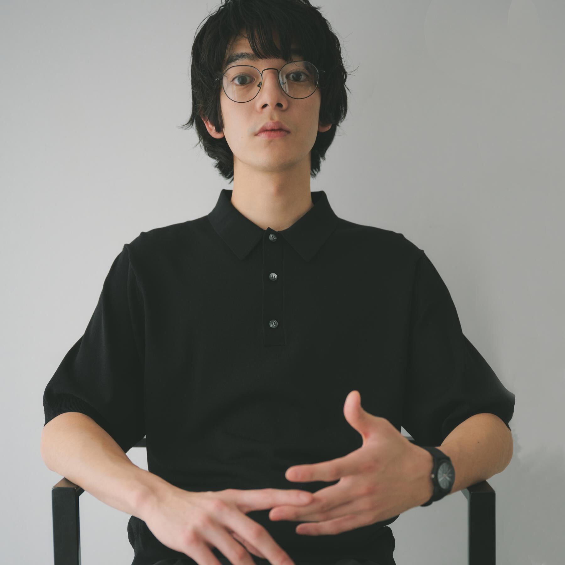 THE SHOP TK「《KURO》半袖ニットポロシャツ 接触冷感」|ポロシャツ|
