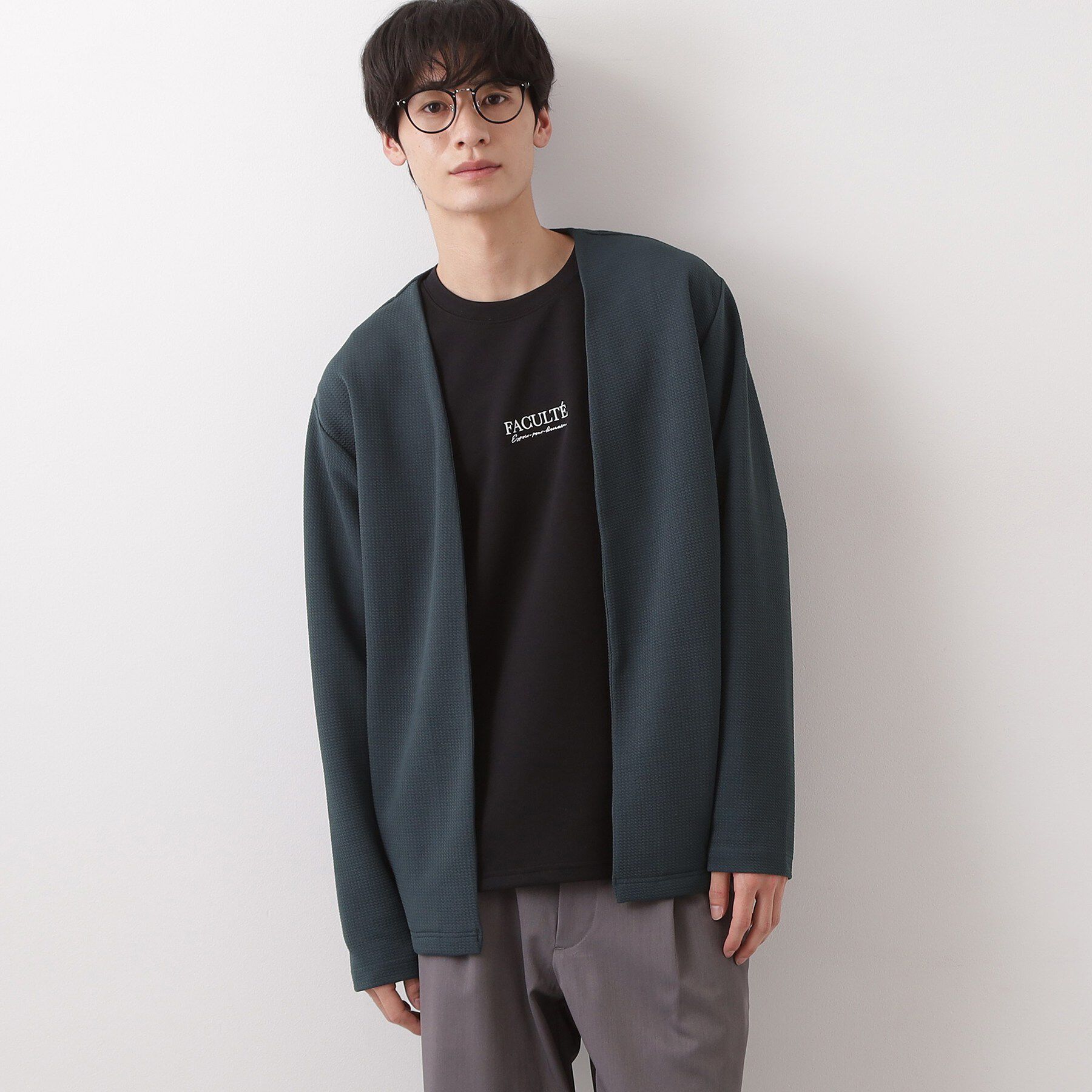 THE SHOP TK「【2点セット】カーディガン＋半袖Tシャツ 洗濯機OK」|カーディガン|