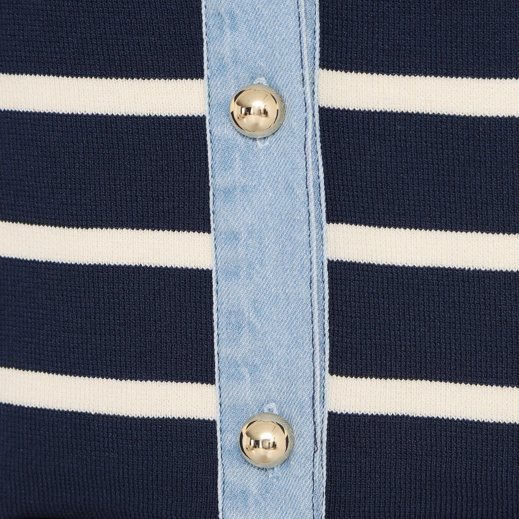 THE SHOP TK「【羽織るだけでこなれ感を演出】デニム切替カーディガン」|カーディガン|