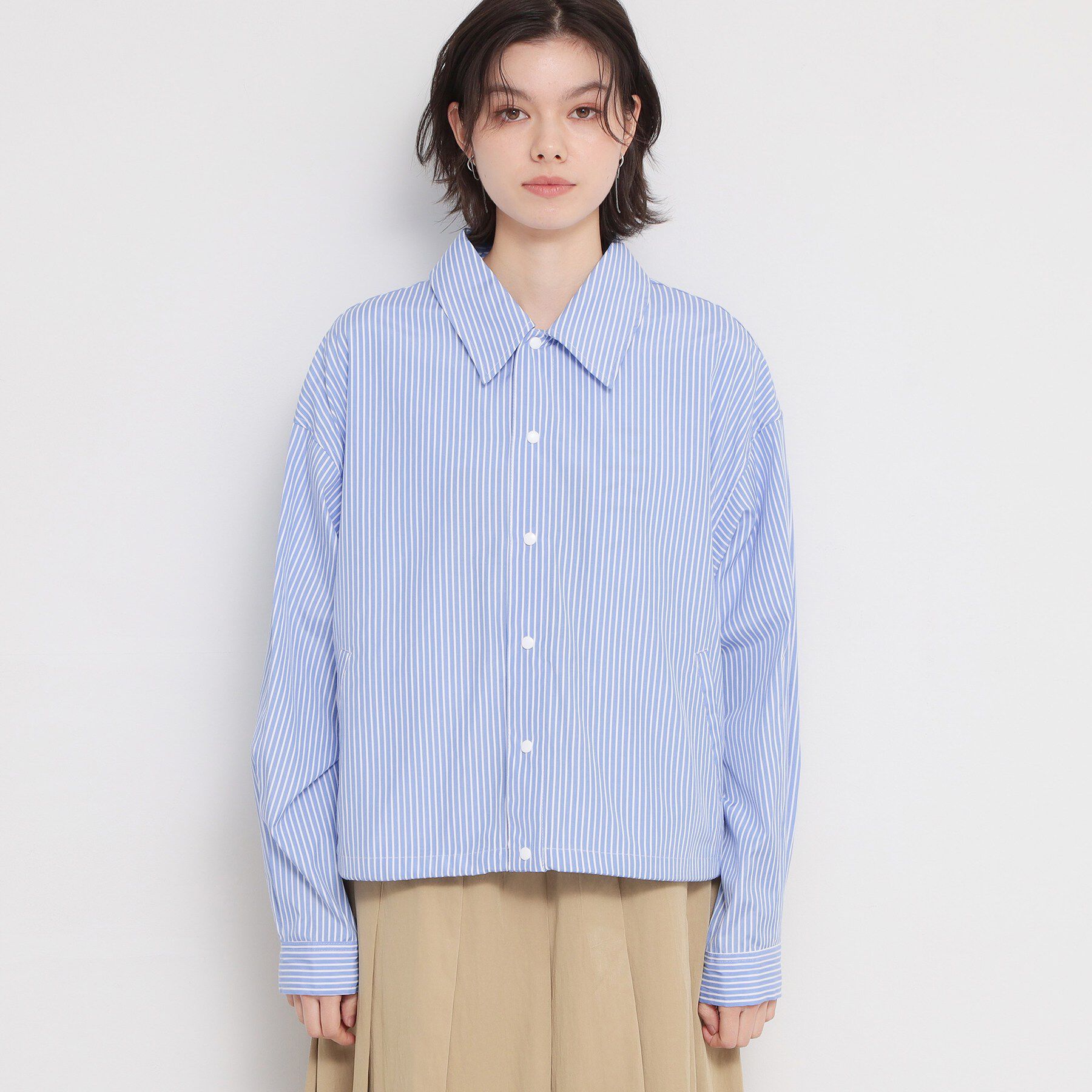 THE SHOP TK「ショート丈シャツブルゾン」|ブルゾン・スタジャン|