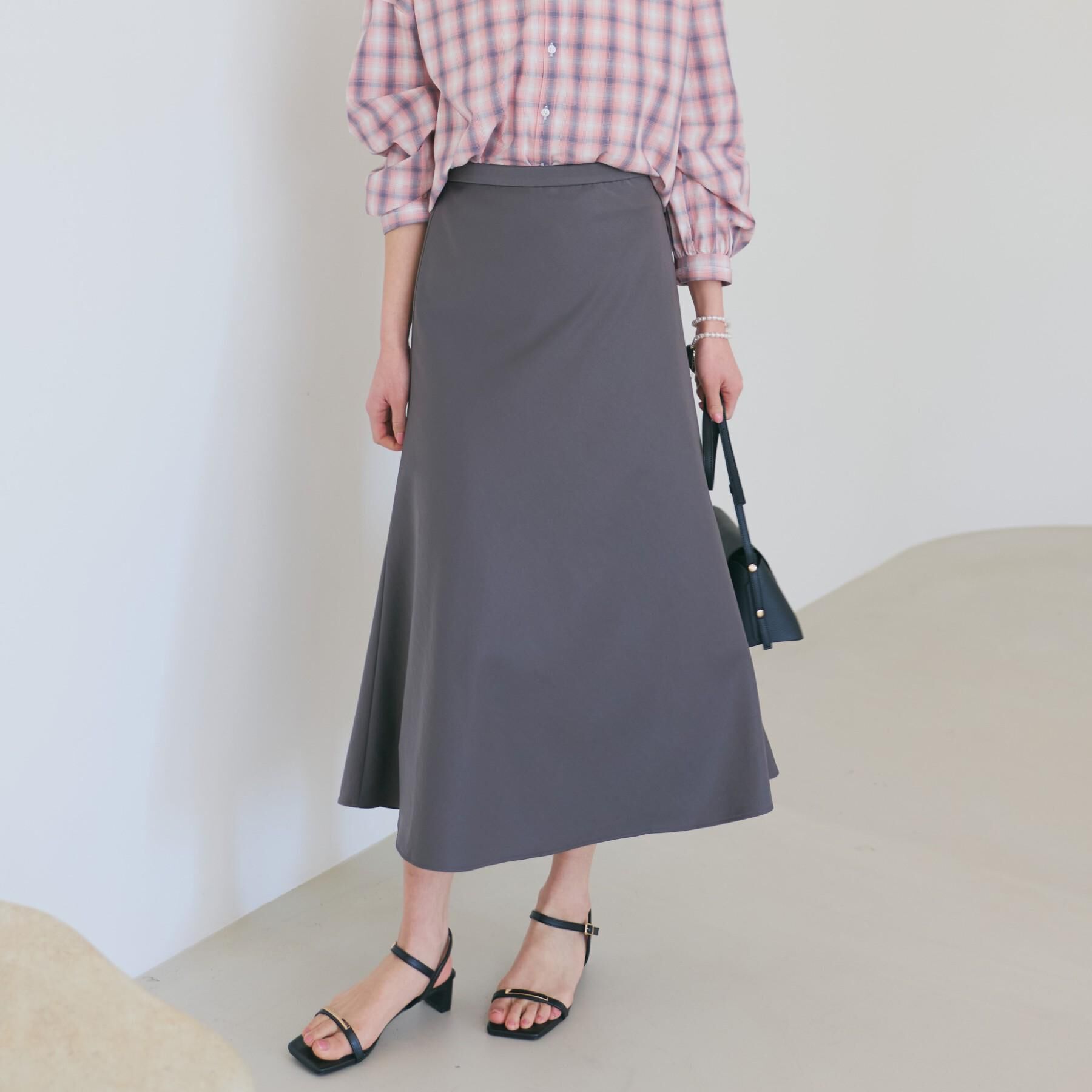 THE SHOP TK「サテンフレアスカート」|スカート|