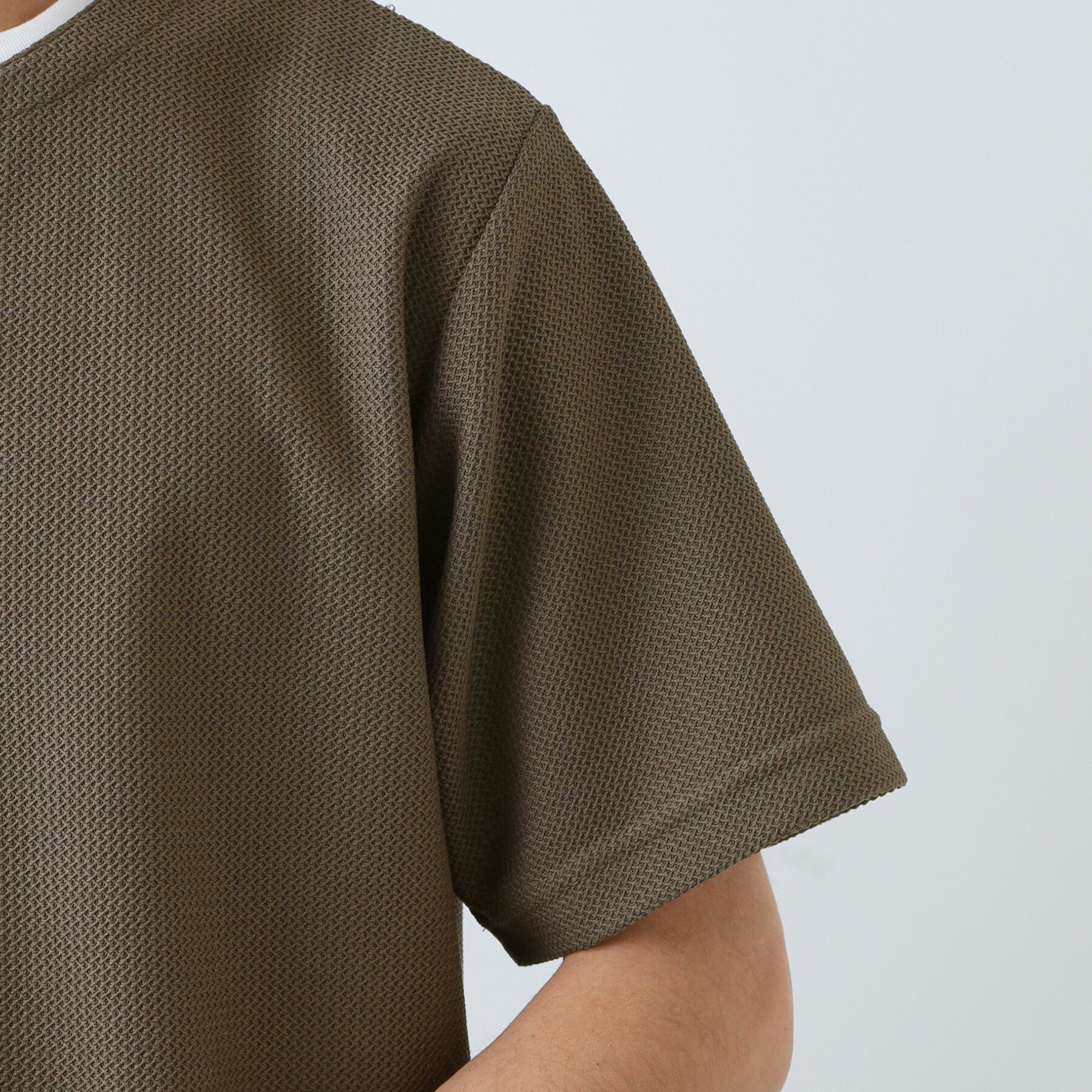 THE SHOP TK「【一枚でコーディネートが完成！】レイヤード風 キーネック 半袖Tシャツ 洗濯機OK」|Tシャツ・カットソー|