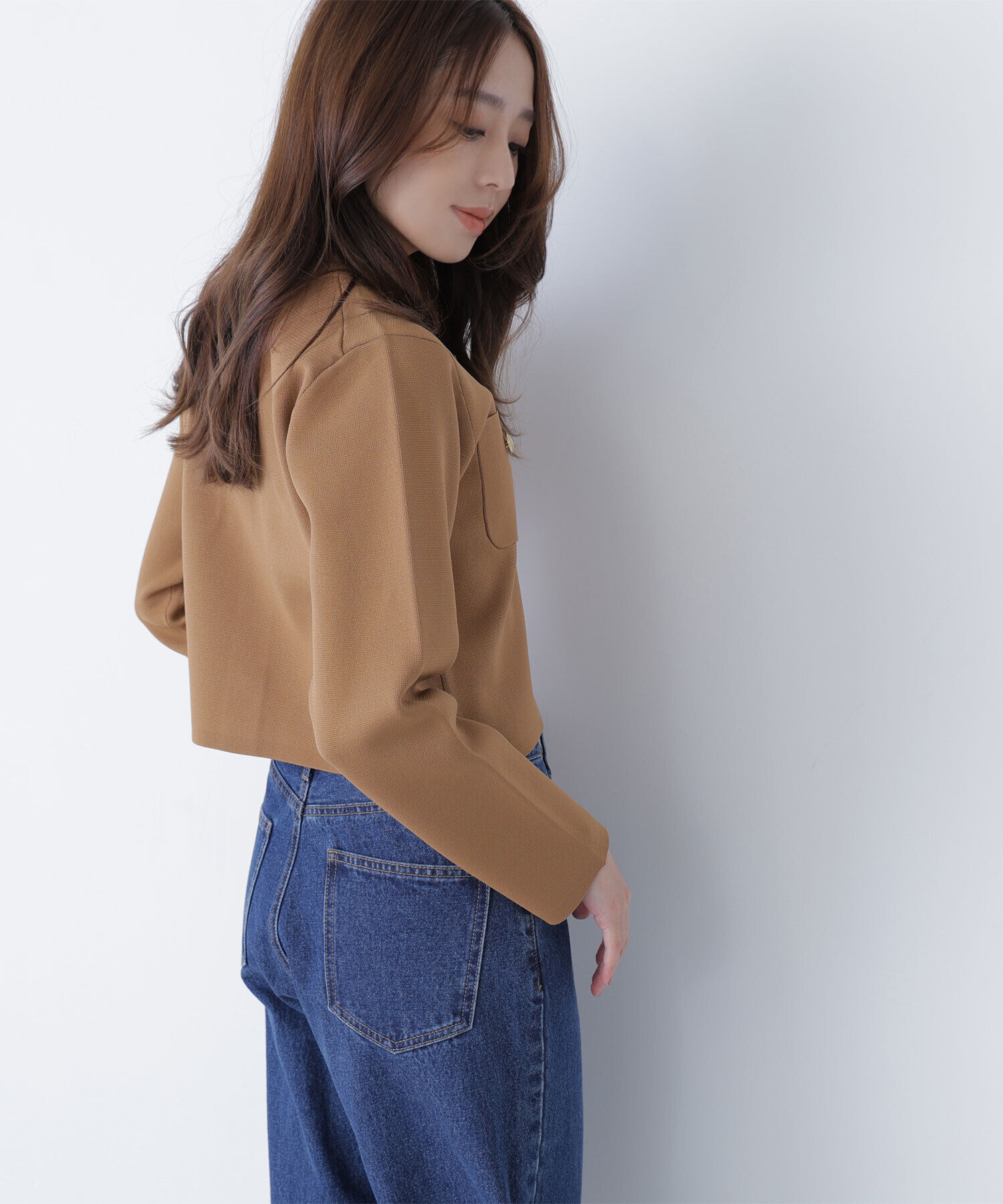  「エンブレムボタンニットジャケット」|ニット・セーター|