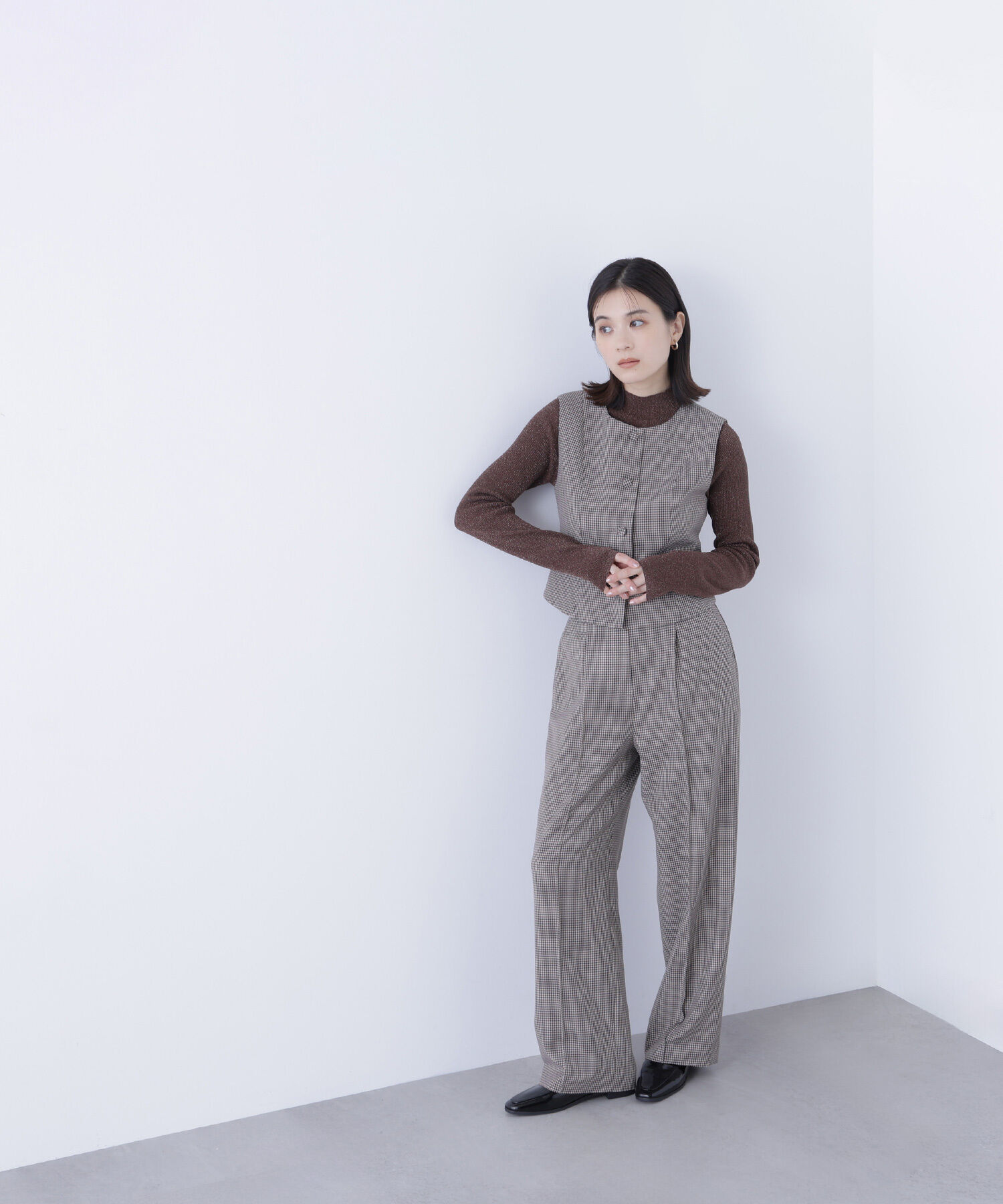  「コンパクトベスト セットアップ ワイドストレートパンツ」|その他|