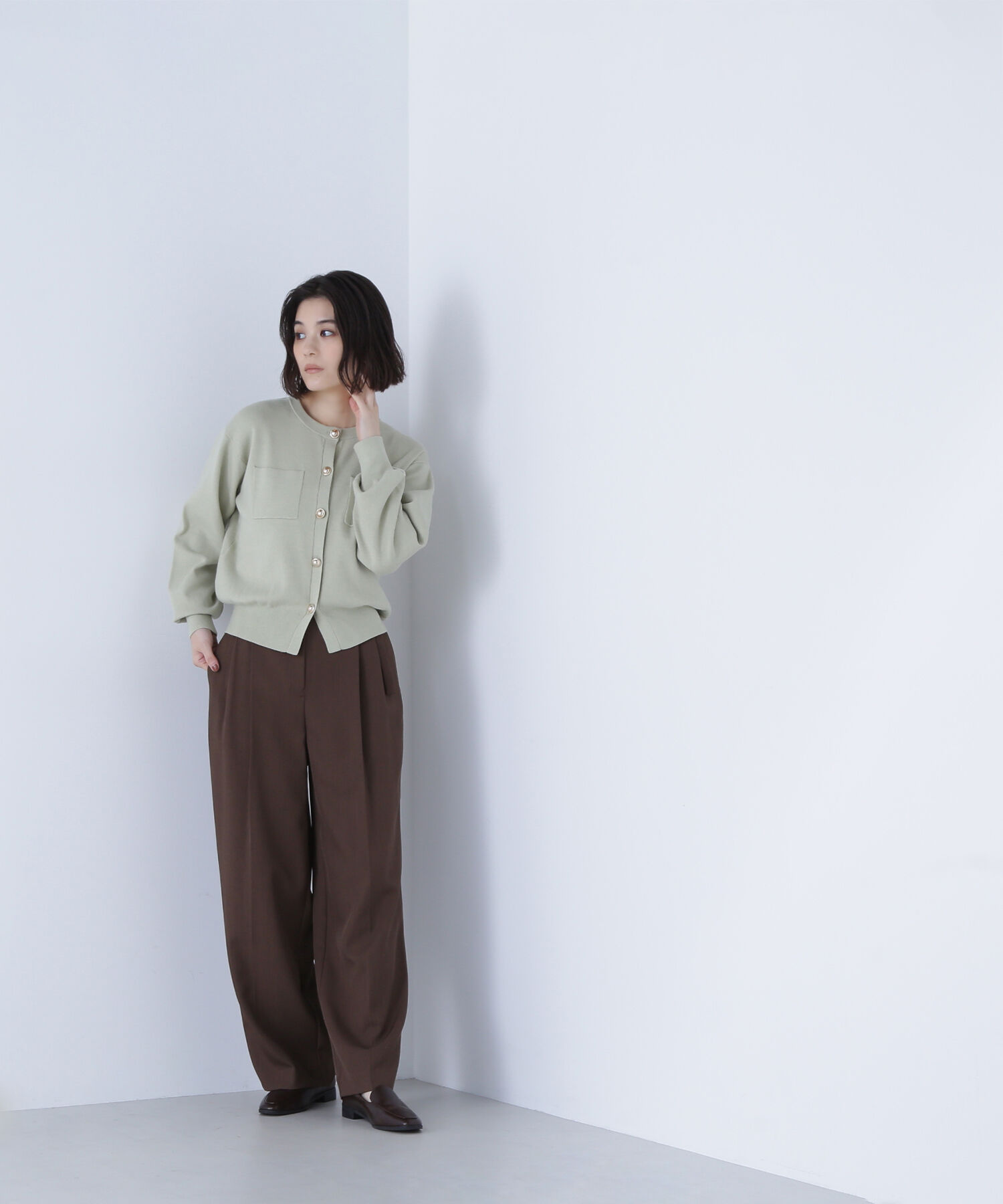  「2wayカラーニットジャケット」|ニット・セーター|