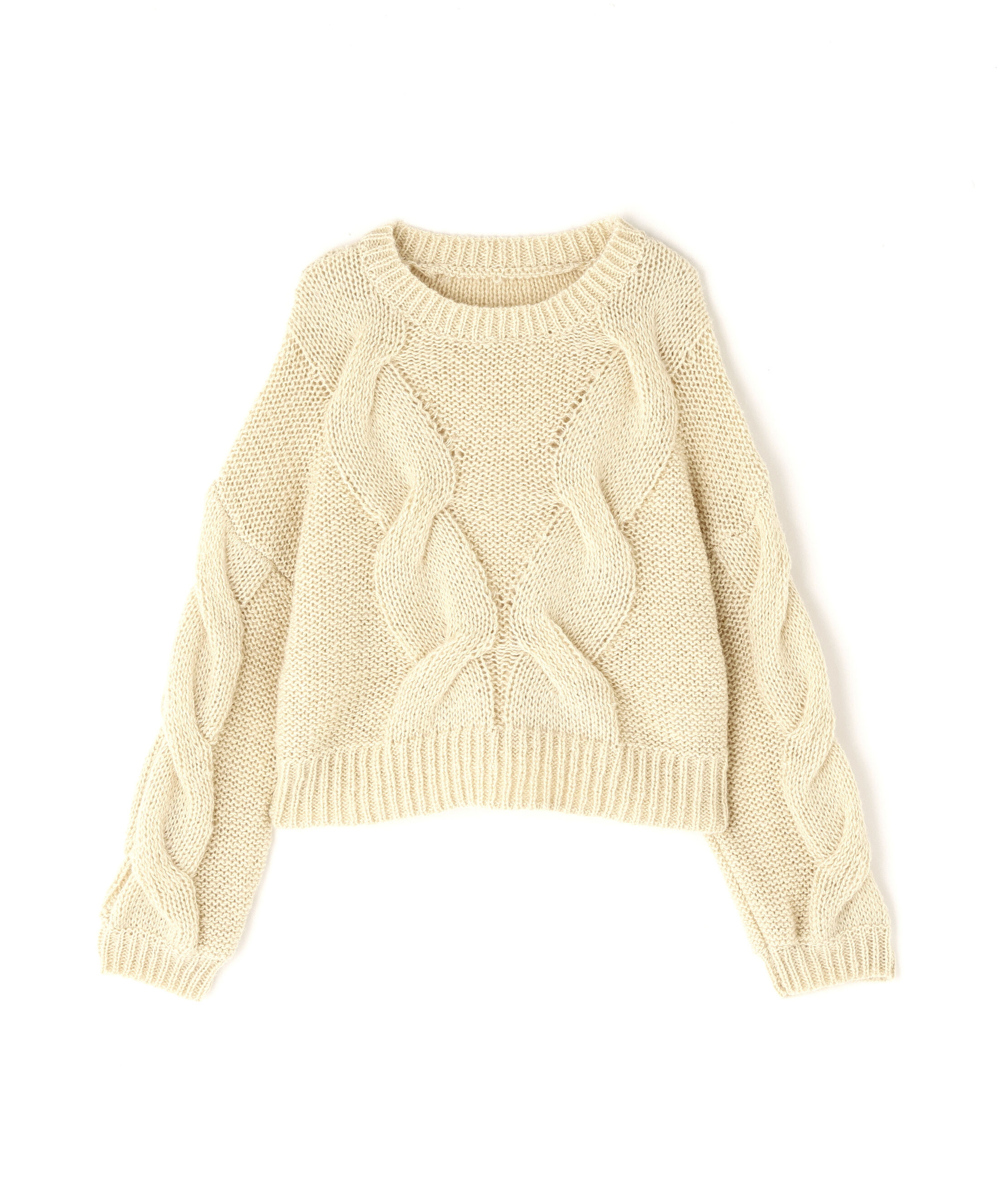  「クロップドビッグケーブルニット」|ニット・セーター|