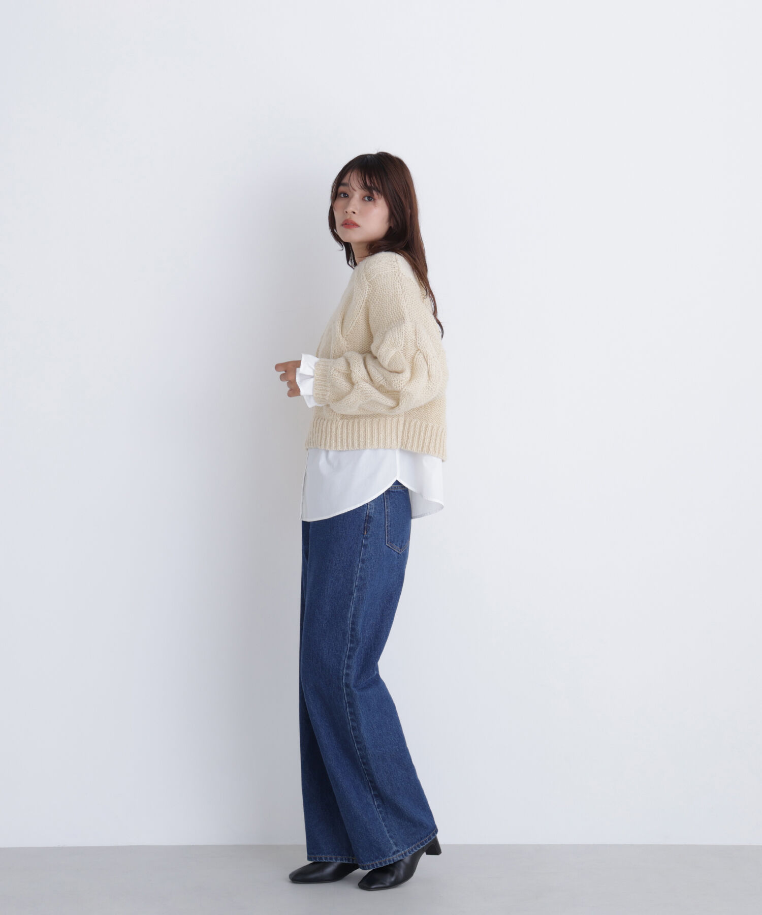 「クロップドビッグケーブルニット」|ニット・セーター|