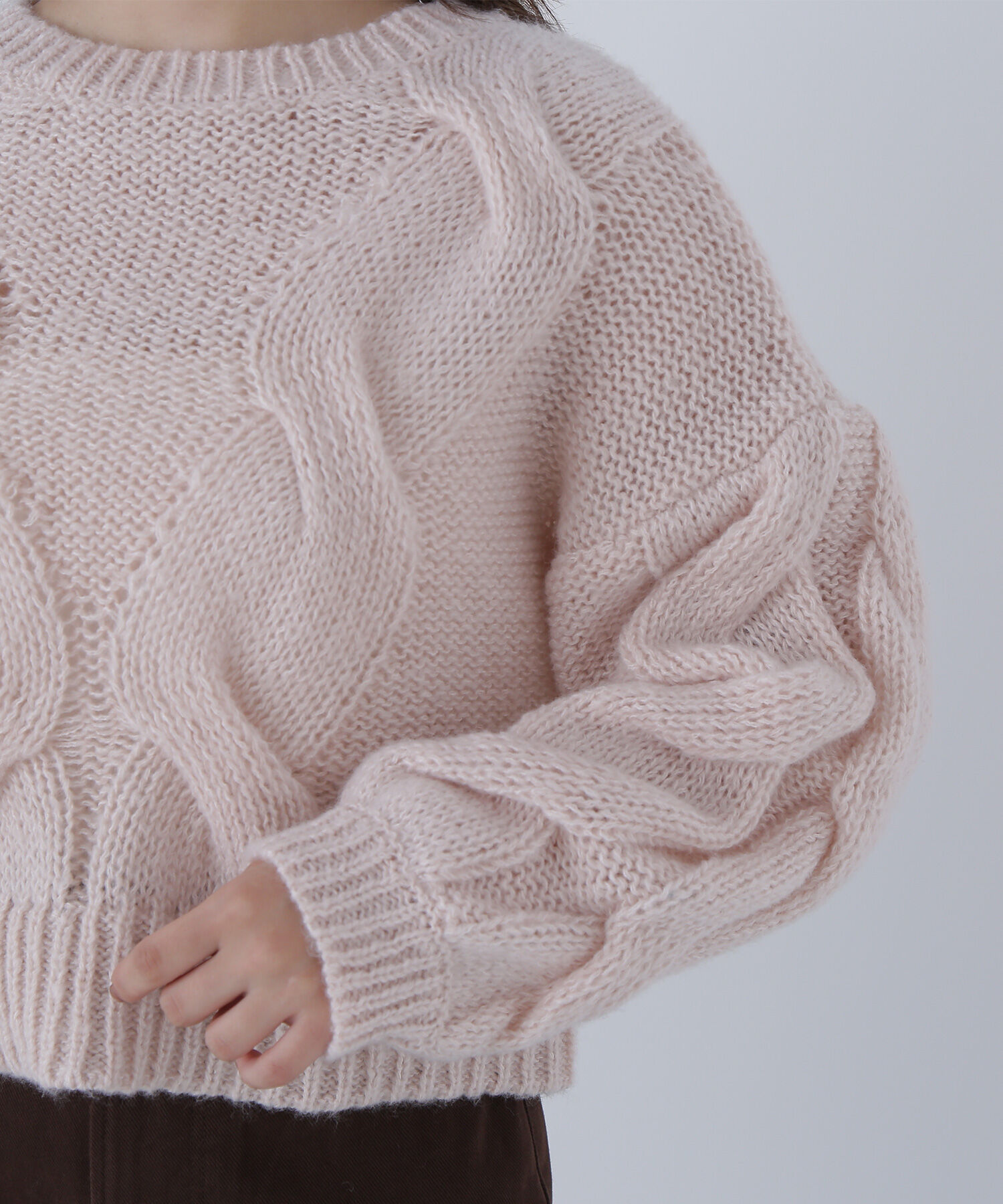  「クロップドビッグケーブルニット」|ニット・セーター|