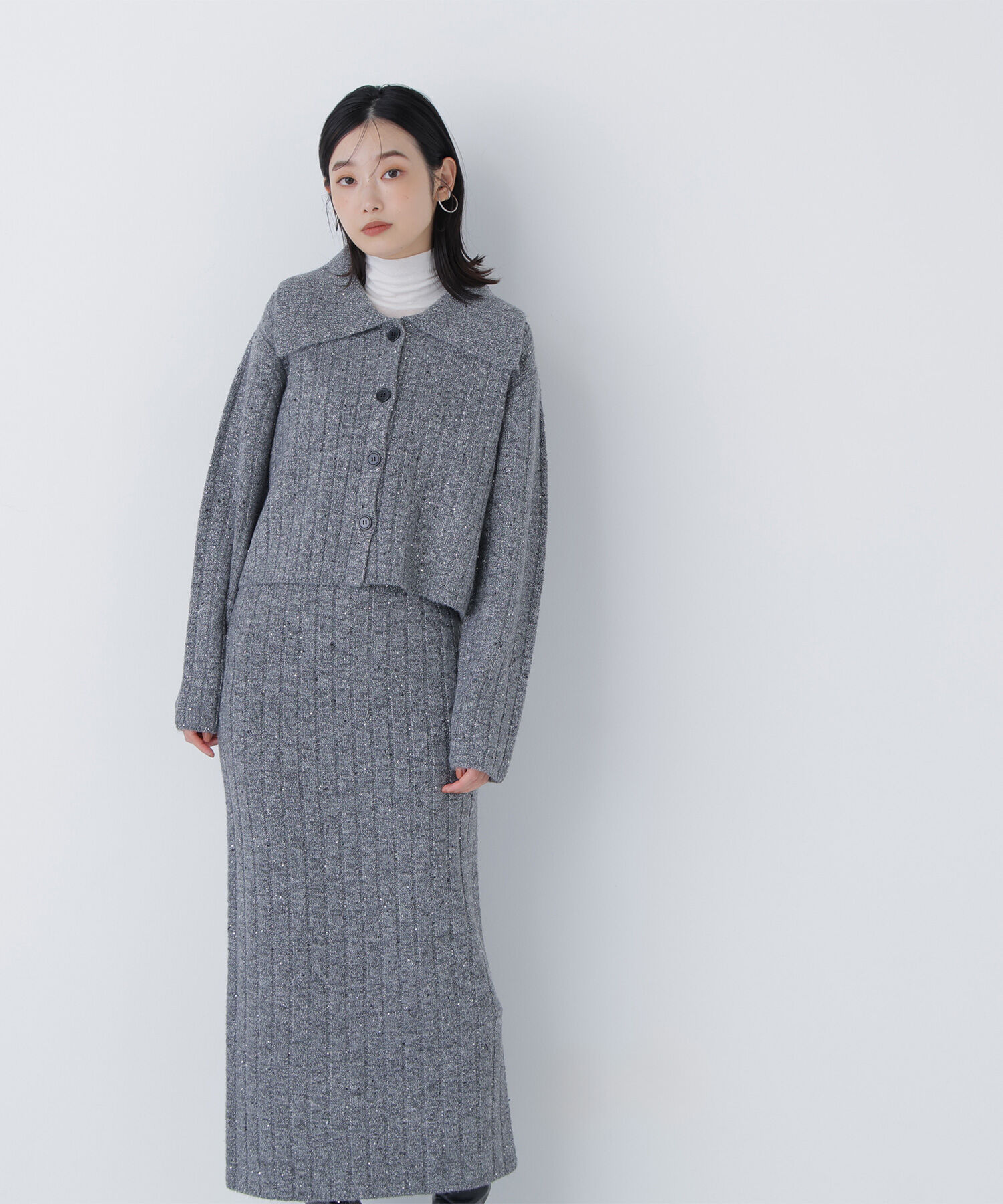  「スパンコールラメニットセットアップ」|ワンピース|