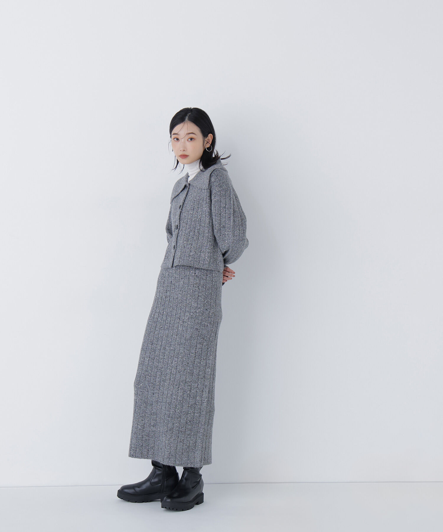  「スパンコールラメニットセットアップ」|ワンピース|