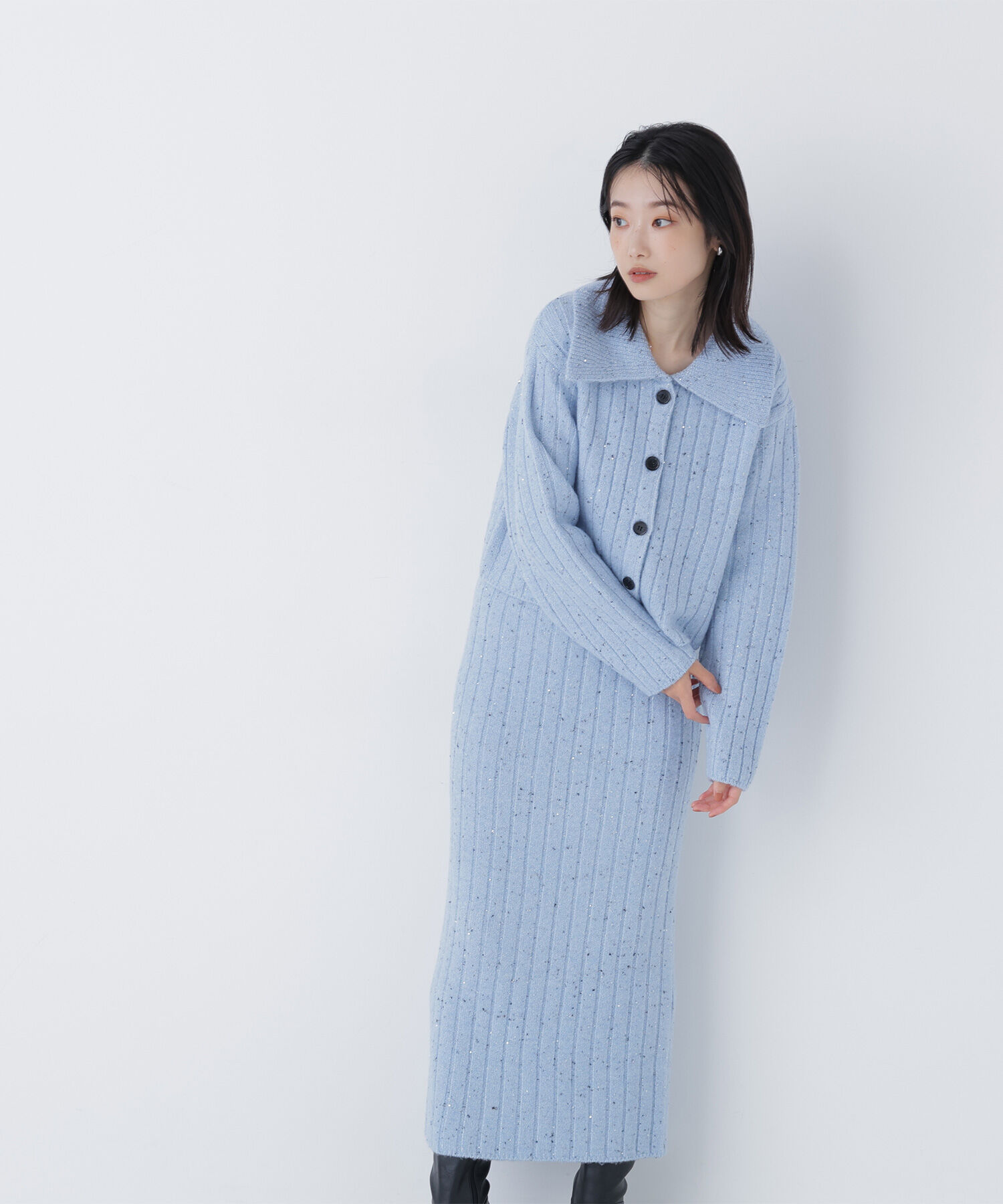  「スパンコールラメニットセットアップ」|ワンピース|