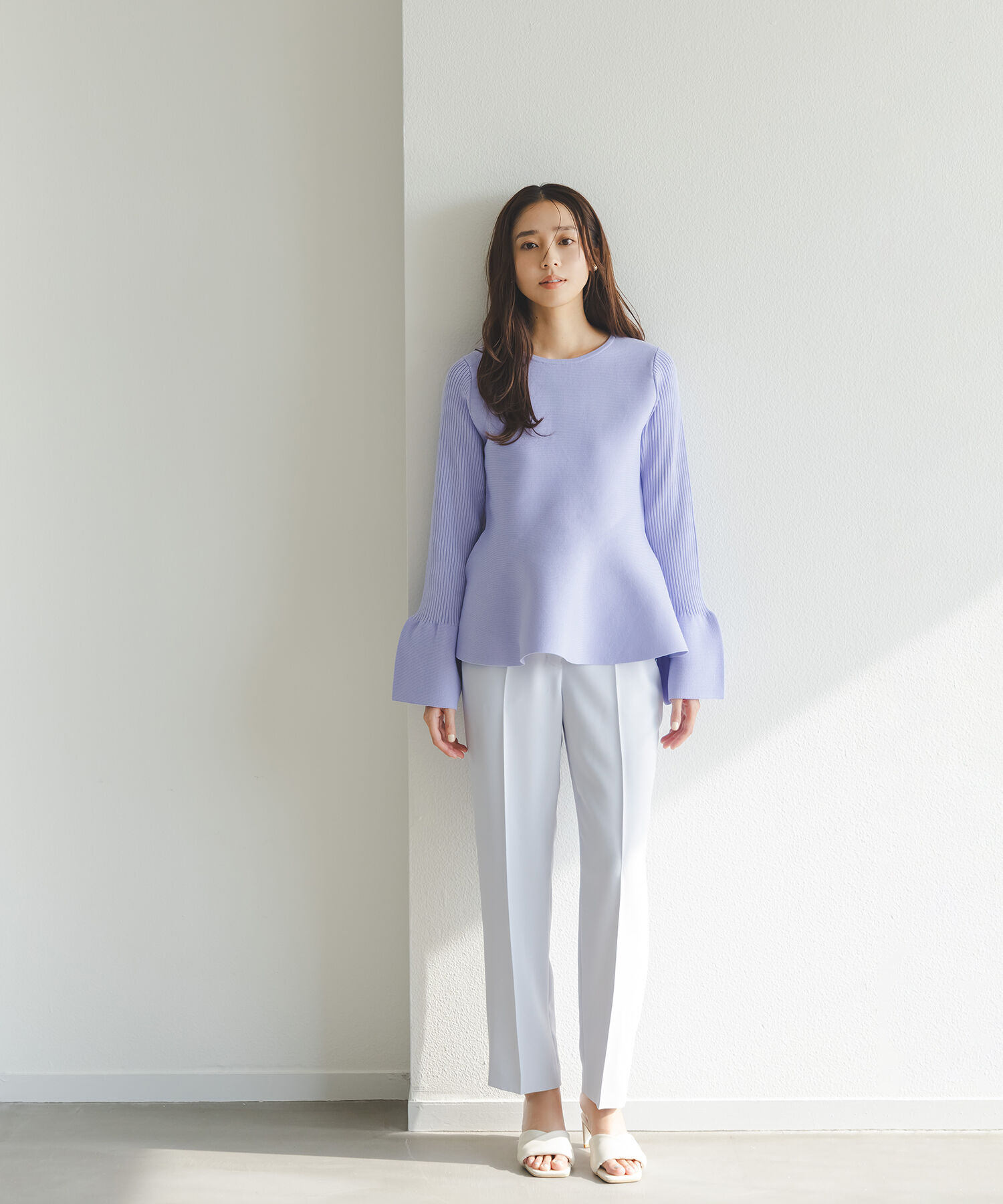  「ベルスリーブペプラムニット」|ニット・セーター|