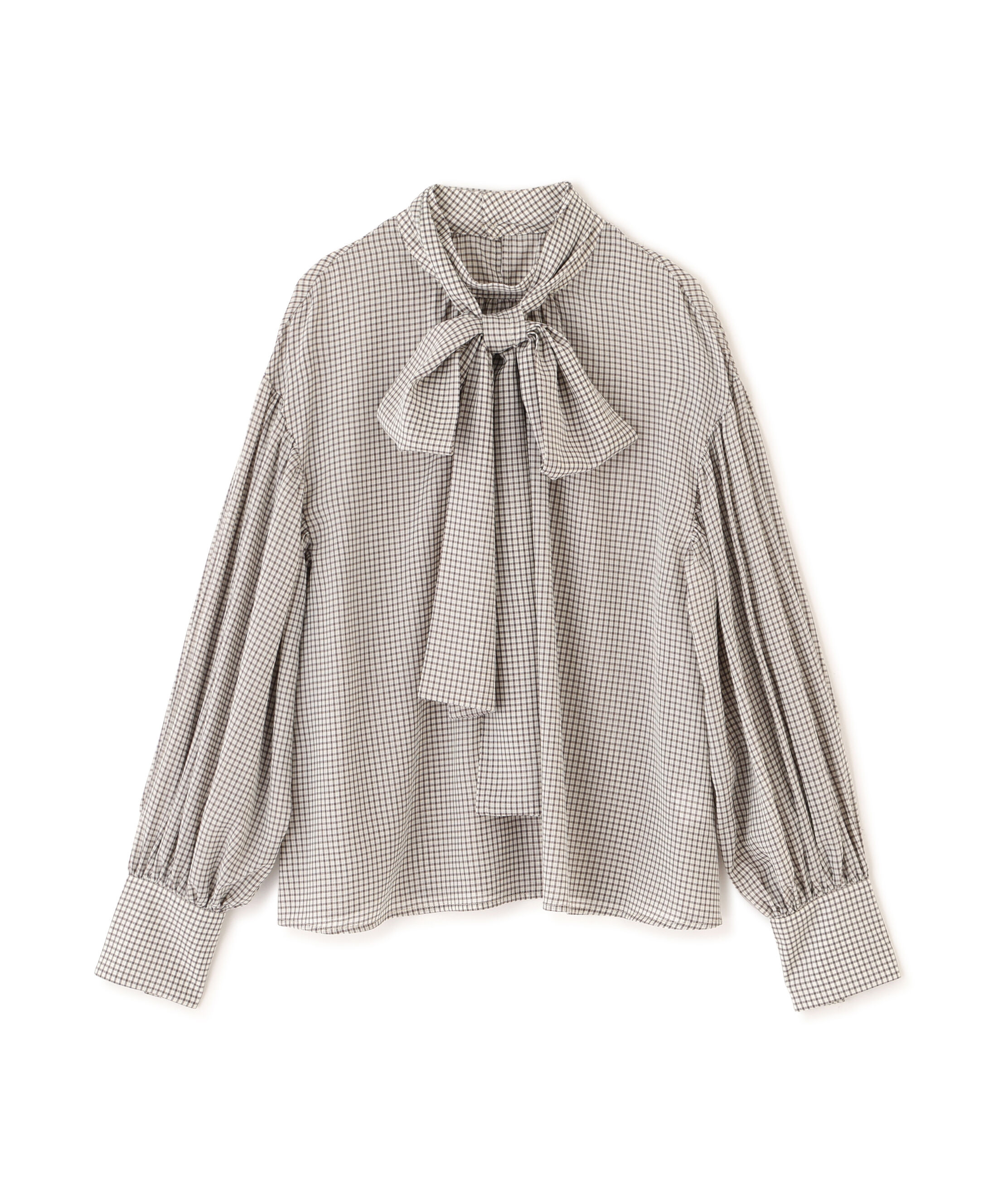  「ミニチェック2wayボウタイブラウス」|シャツ・ブラウス|