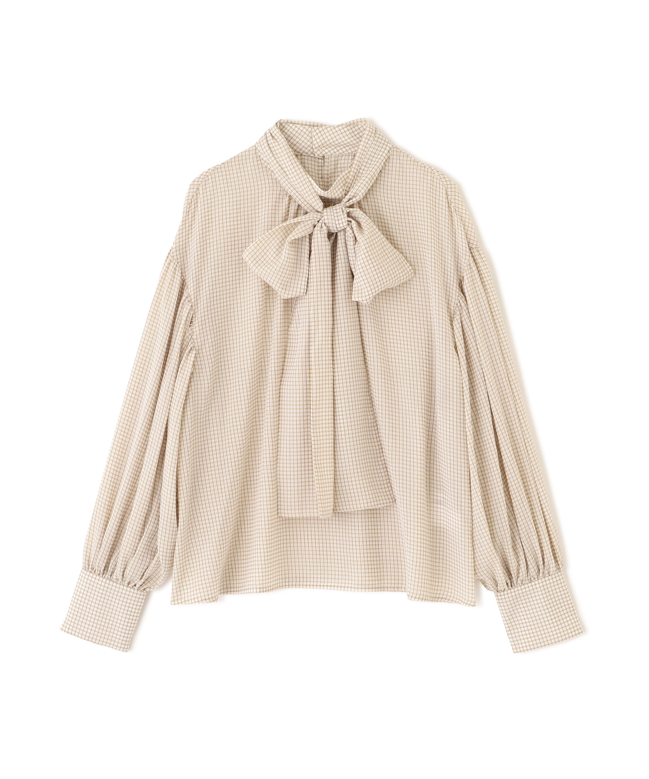  「ミニチェック2wayボウタイブラウス」|シャツ・ブラウス|
